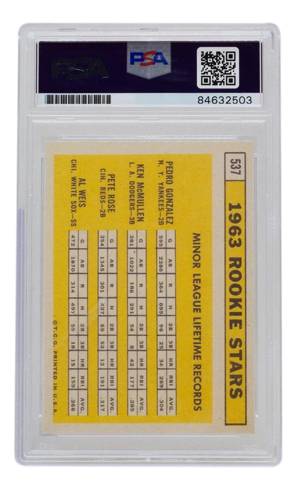Pete Rose Signed Reprint 1963 Topps Rookie Stars #537 Reprint Card PSA/DNA DNA 10 - Image 2