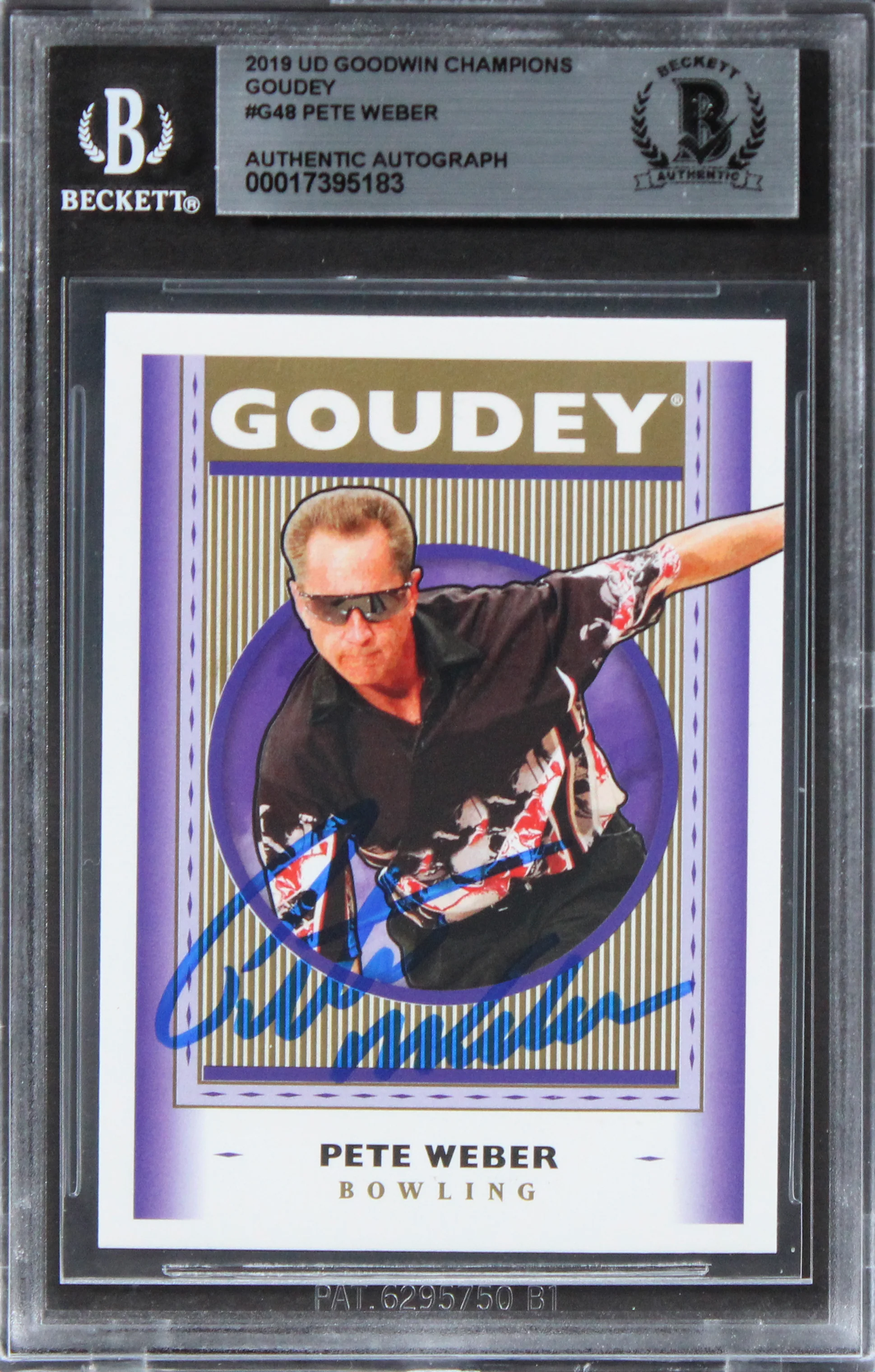 Pete Weber Auth Signed 2019 UD Goodwin Champions Goudey #G48 Card BAS Slabbed - Image 2