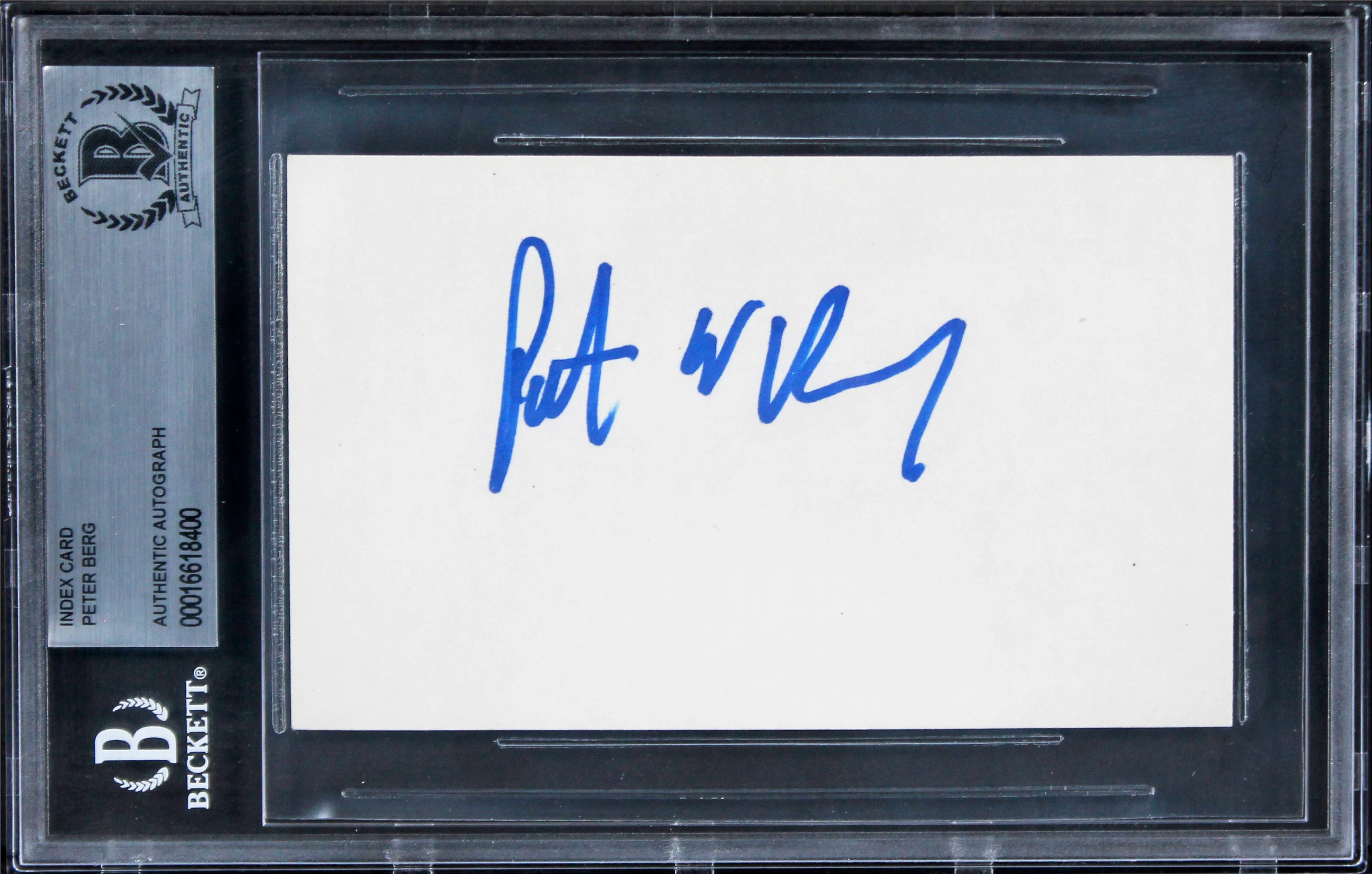 Peter Berg Patriots Day Authentic Signed 3x5 Index Card BAS Slabbed 2 - Image 2