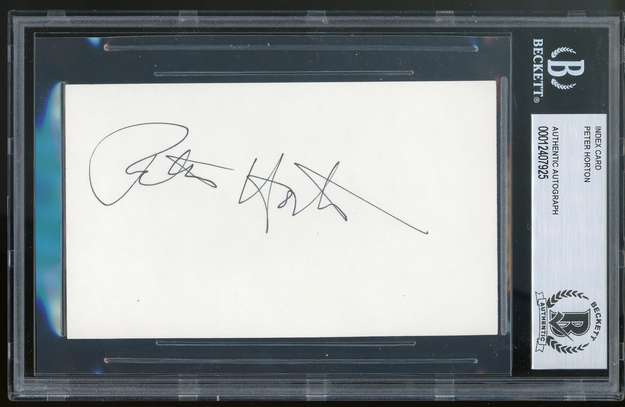Peter Horton Thirtysomething Authentic Signed 3x5 Index Card BAS Slabbed