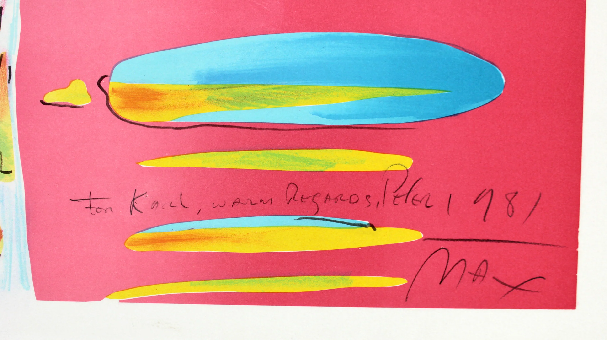 Peter Max "Warm Regards 1981" Authentic Signed 21.5x28 Artist Proof BAS #A72875 - Image 3
