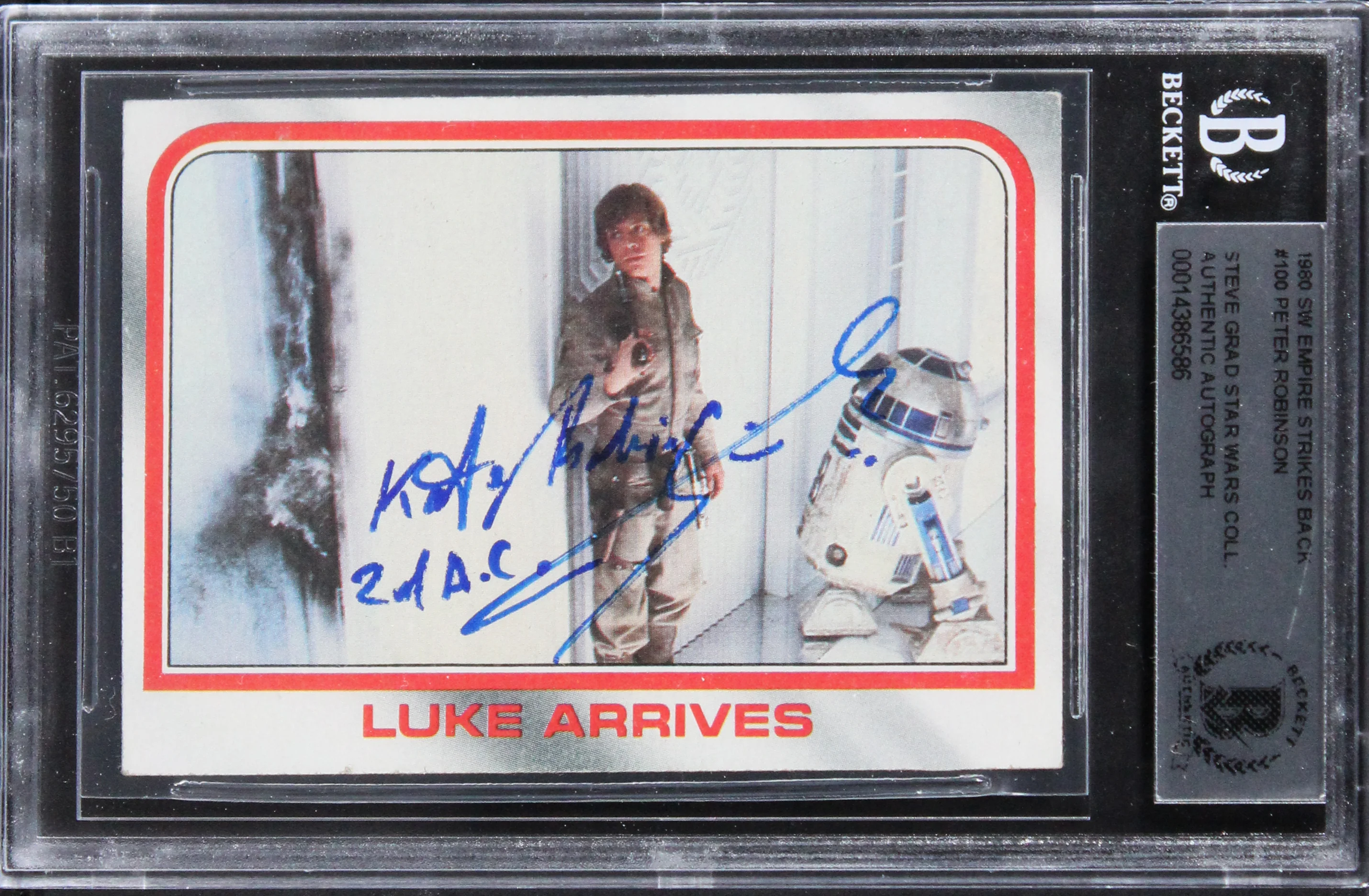 Peter Robinson Star Wars Signed 1980 SW Empire Strikes Back #100 Card BAS Slab - Image 2