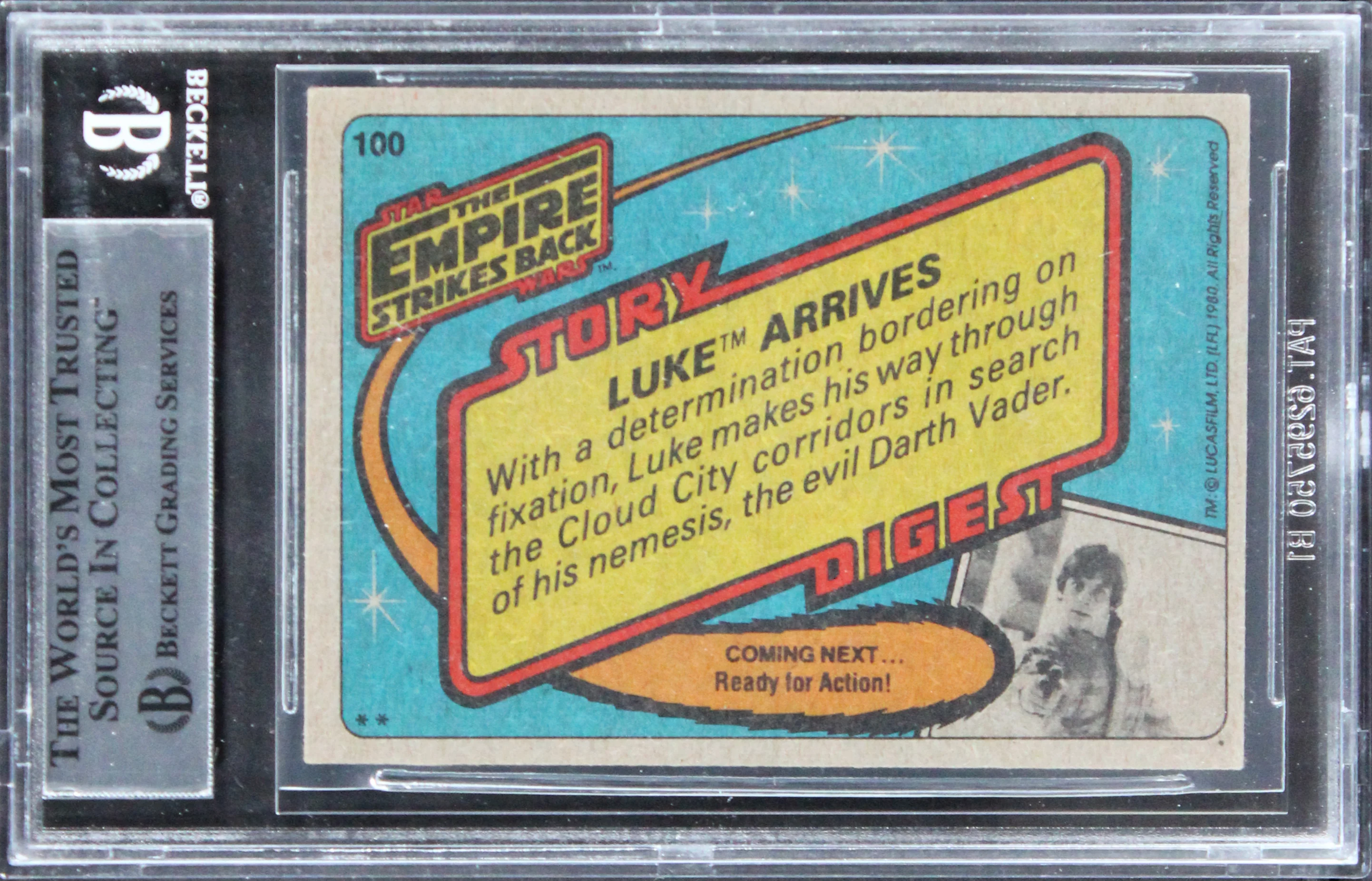 Peter Robinson Star Wars Signed 1980 SW Empire Strikes Back #100 Card BAS Slab - Image 3