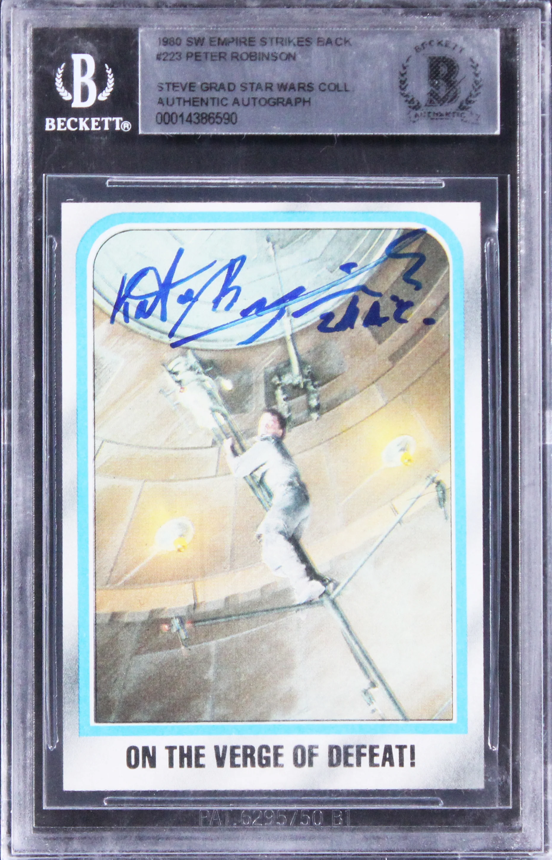 Peter Robinson Star Wars Signed 1980 SW Empire Strikes Back #223 Card BAS Slab - Image 2