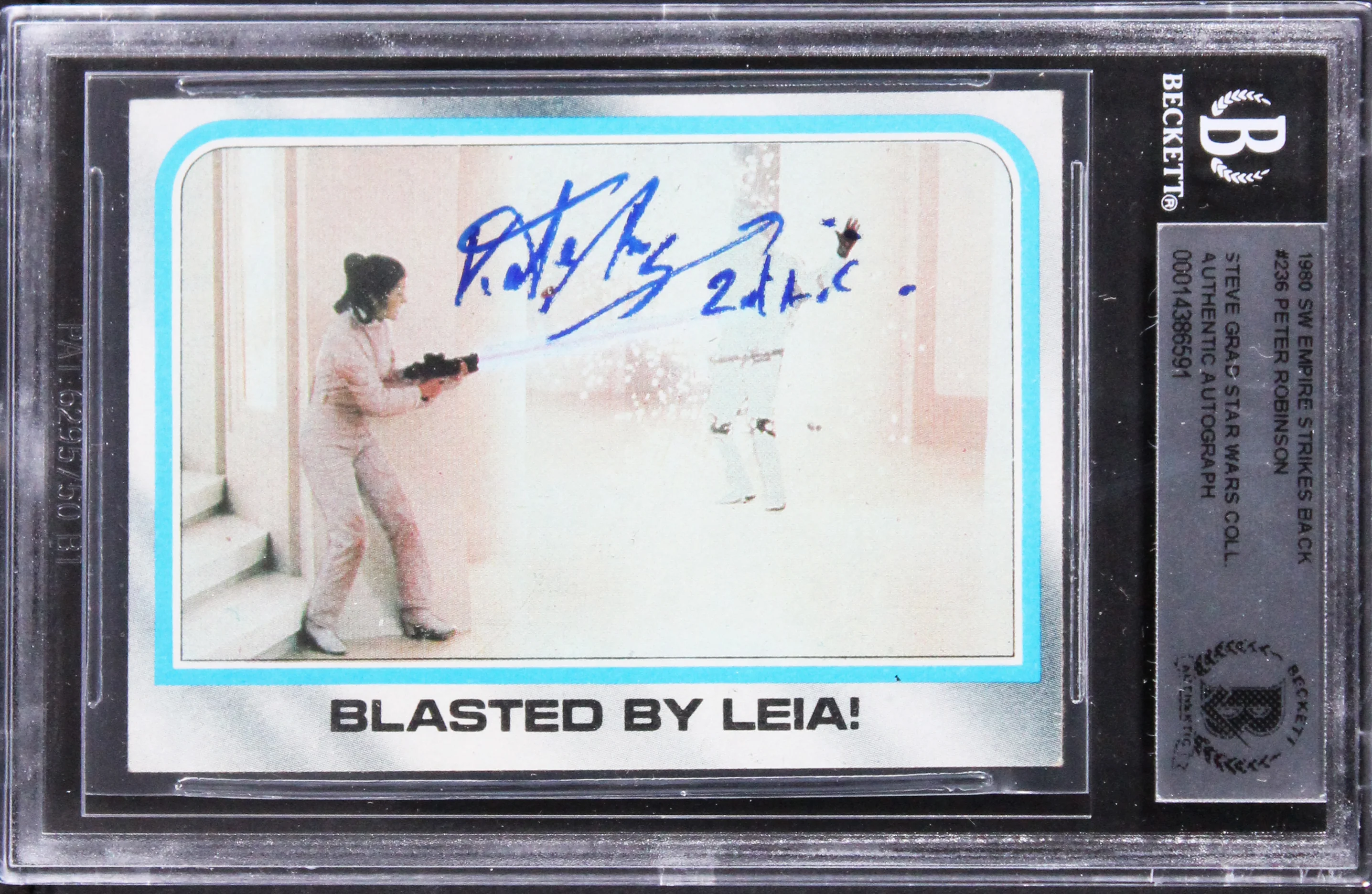 Peter Robinson Star Wars Signed 1980 SW Empire Strikes Back #236 Card BAS Slab - Image 2