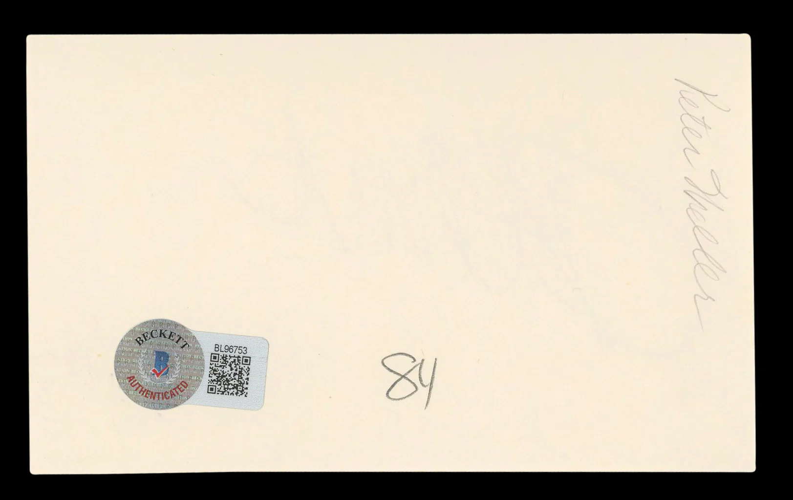 Peter Weller RoboCop Authentic Signed 3x5 Index Card Autographed BAS #BL96753 - Image 3