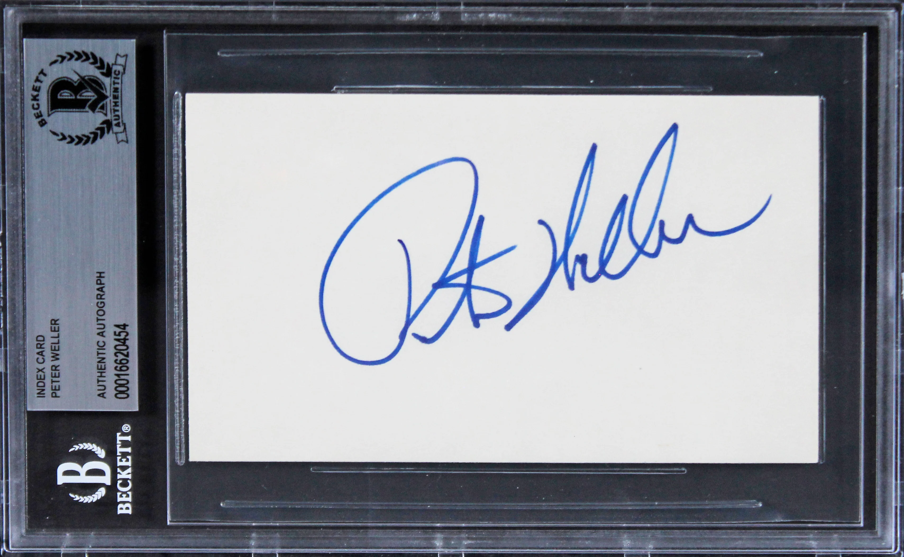 Peter Weller RoboCop Authentic Signed 3x5 Index Card Autographed BAS Slabbed