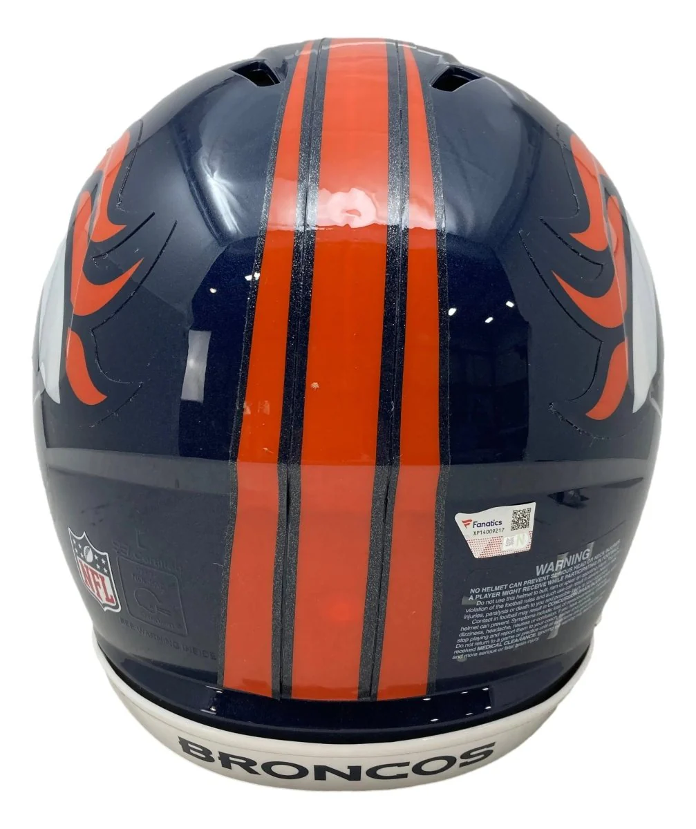 Peyton Manning Russell Wilson Signed Broncos FS Authentic Speed Helmet Fanatics - Image 2