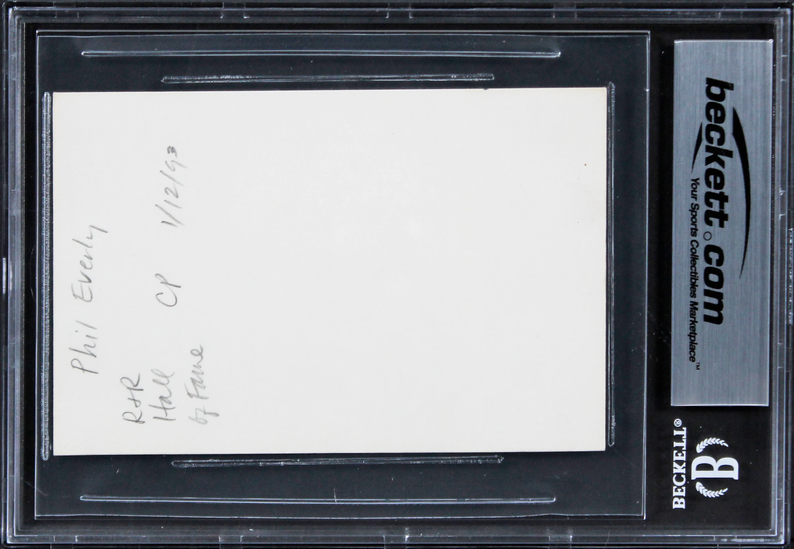Phil Everly The Everly Brothers Authentic Signed 3x5 Index Card BAS Slabbed - Image 3