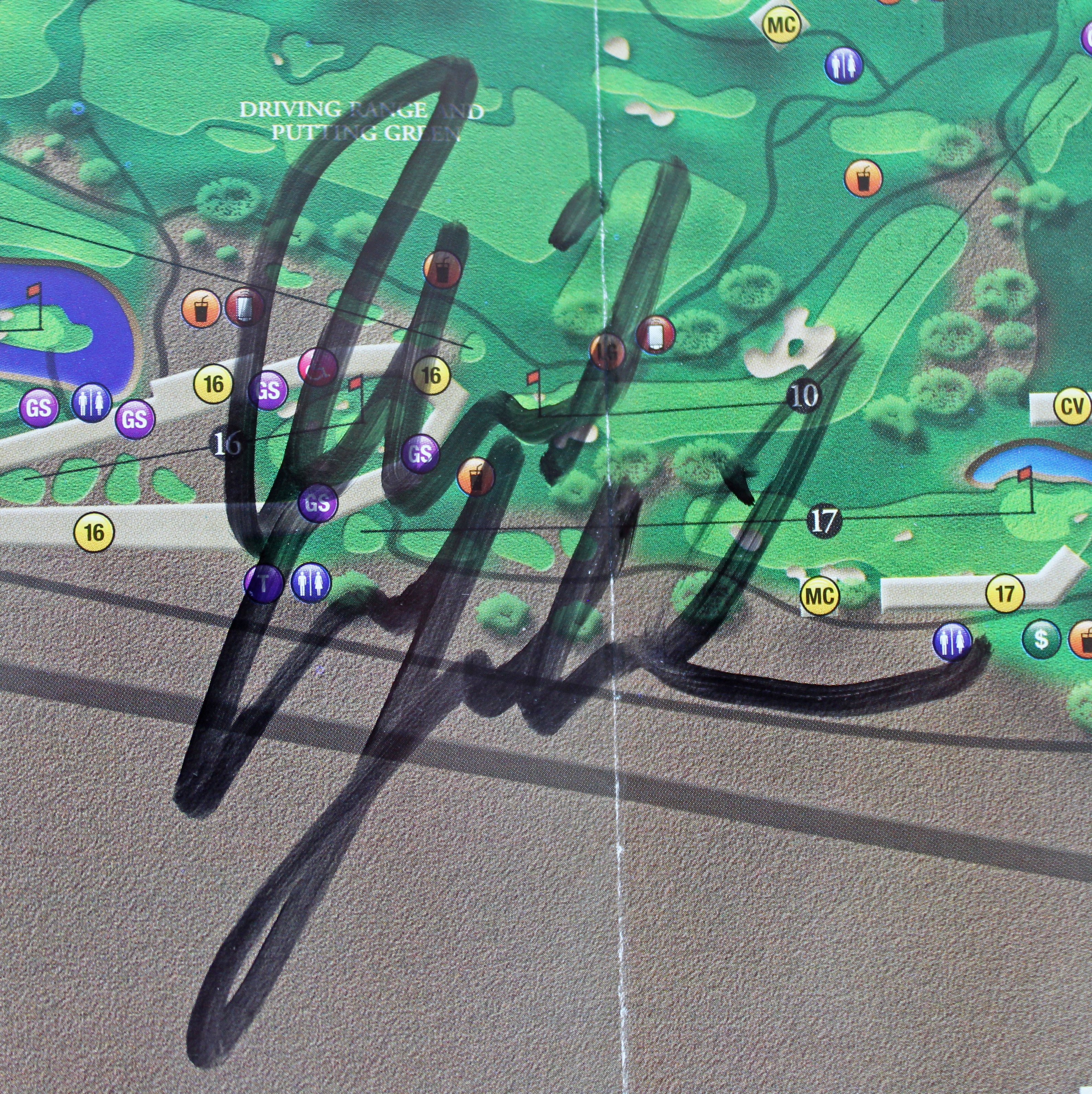 Phil Mickelson Authentic Signed Waste Management Phoenix Open Map BAS #BK12635 - Image 3