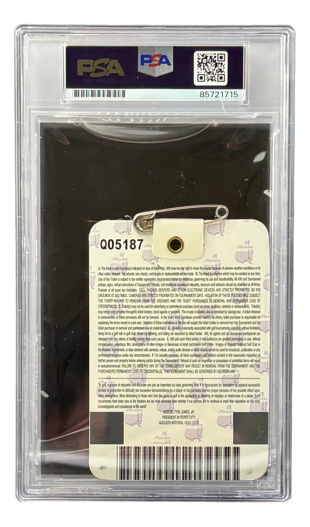 Phil Mickelson Signed 2004 Masters Augusta National Ticket PSA 85721715 - Image 2