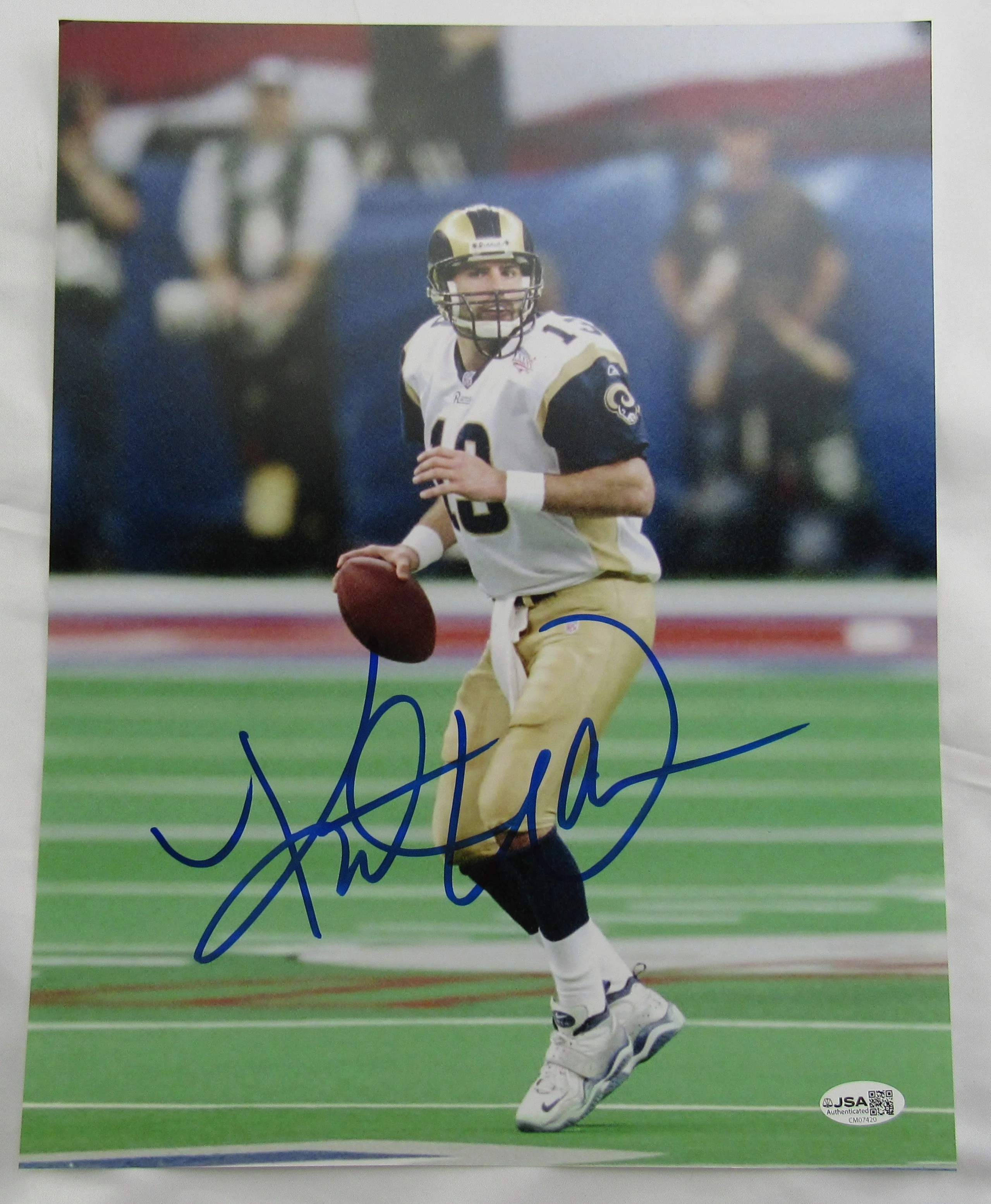 Kurt Warner Signed Auto 11x14 Photo JSA CM07420