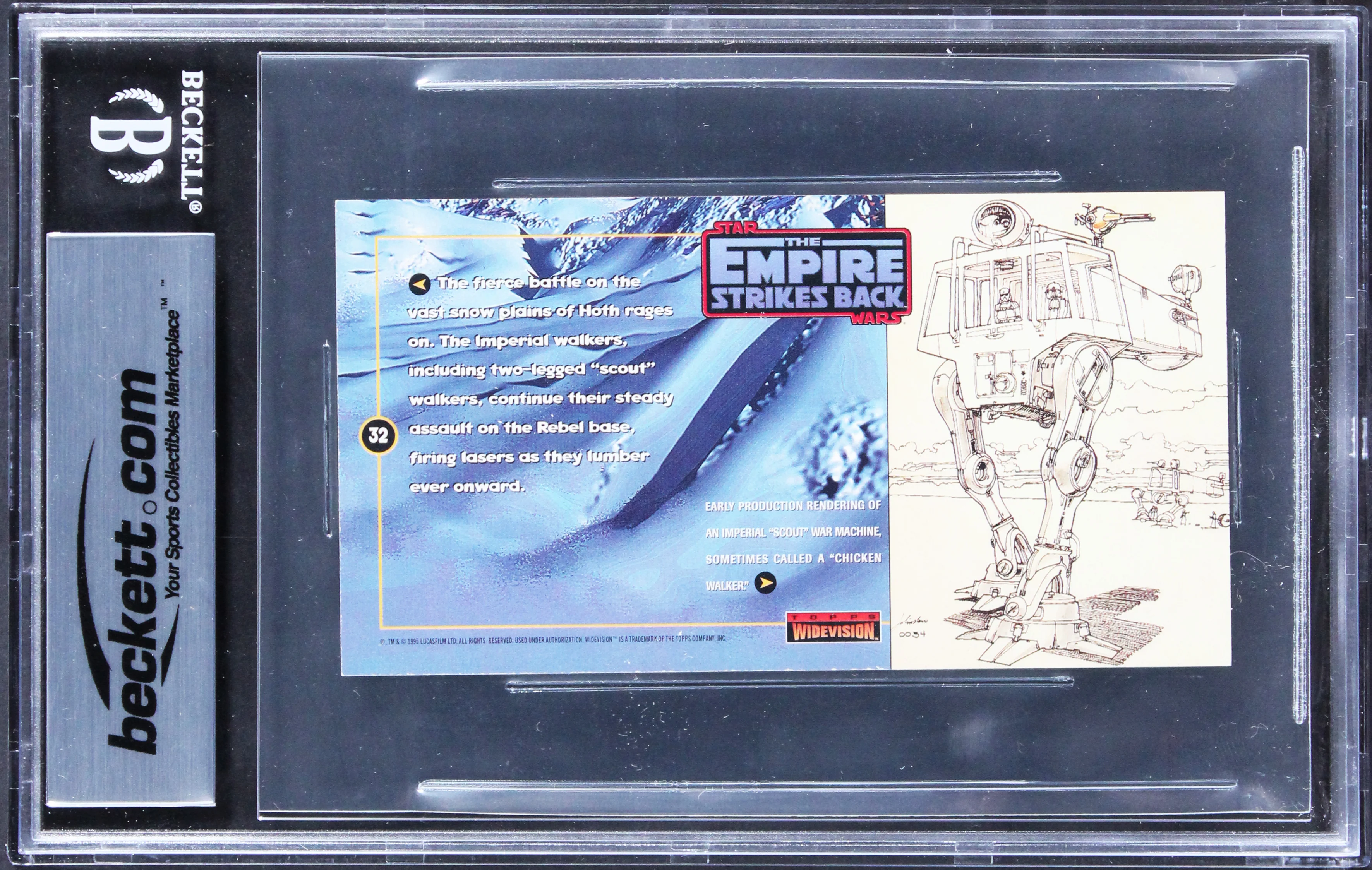 Phil Tippett, Jon Berg Signed 1995 SW ESB Widevision #32 Card Auto 10! BAS Slab - Image 3