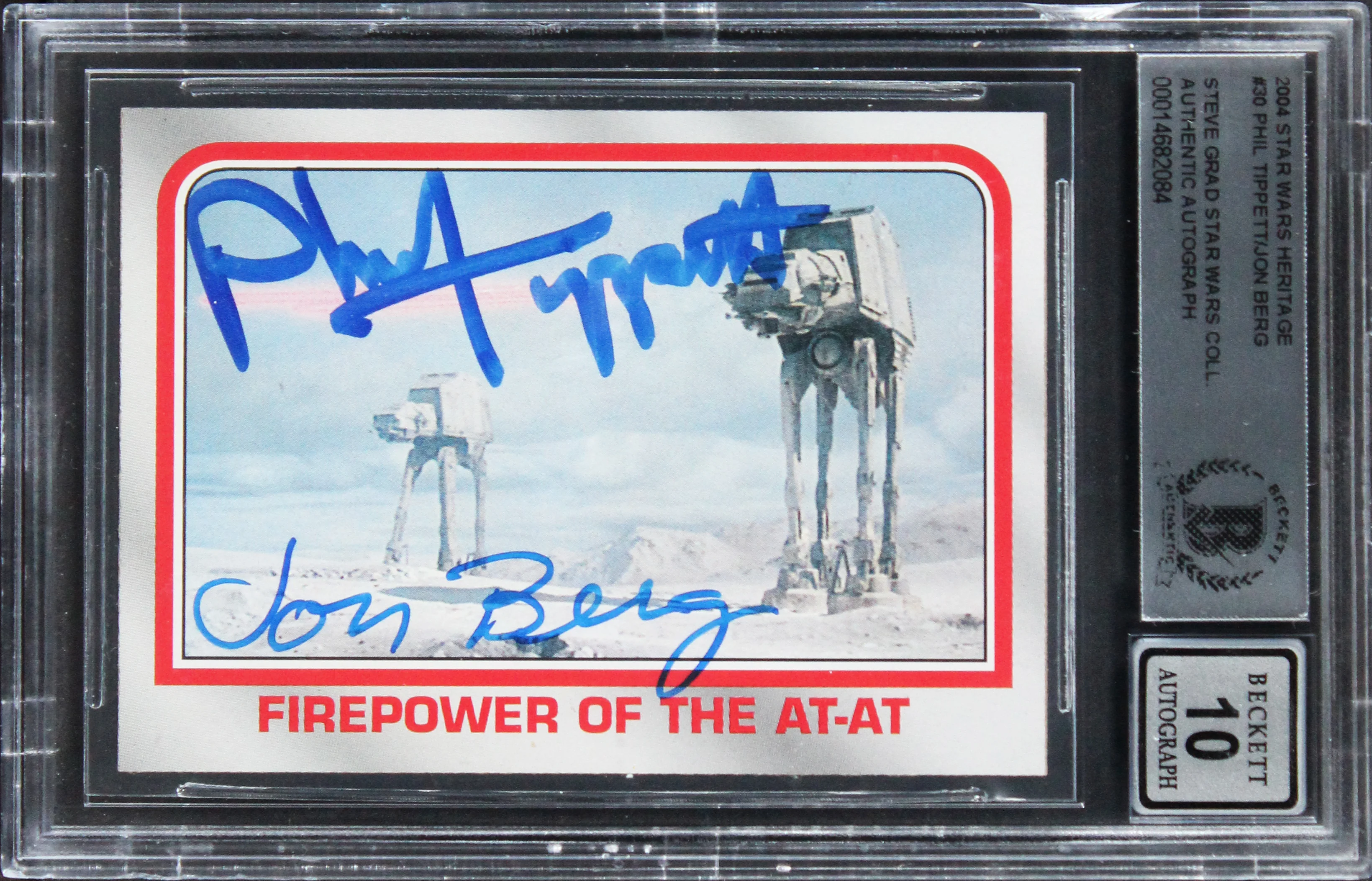 Phil Tippett & Jon Berg Signed 2004 Star Wars Heritage #30 Card Auto 10 BAS Slab - Image 2