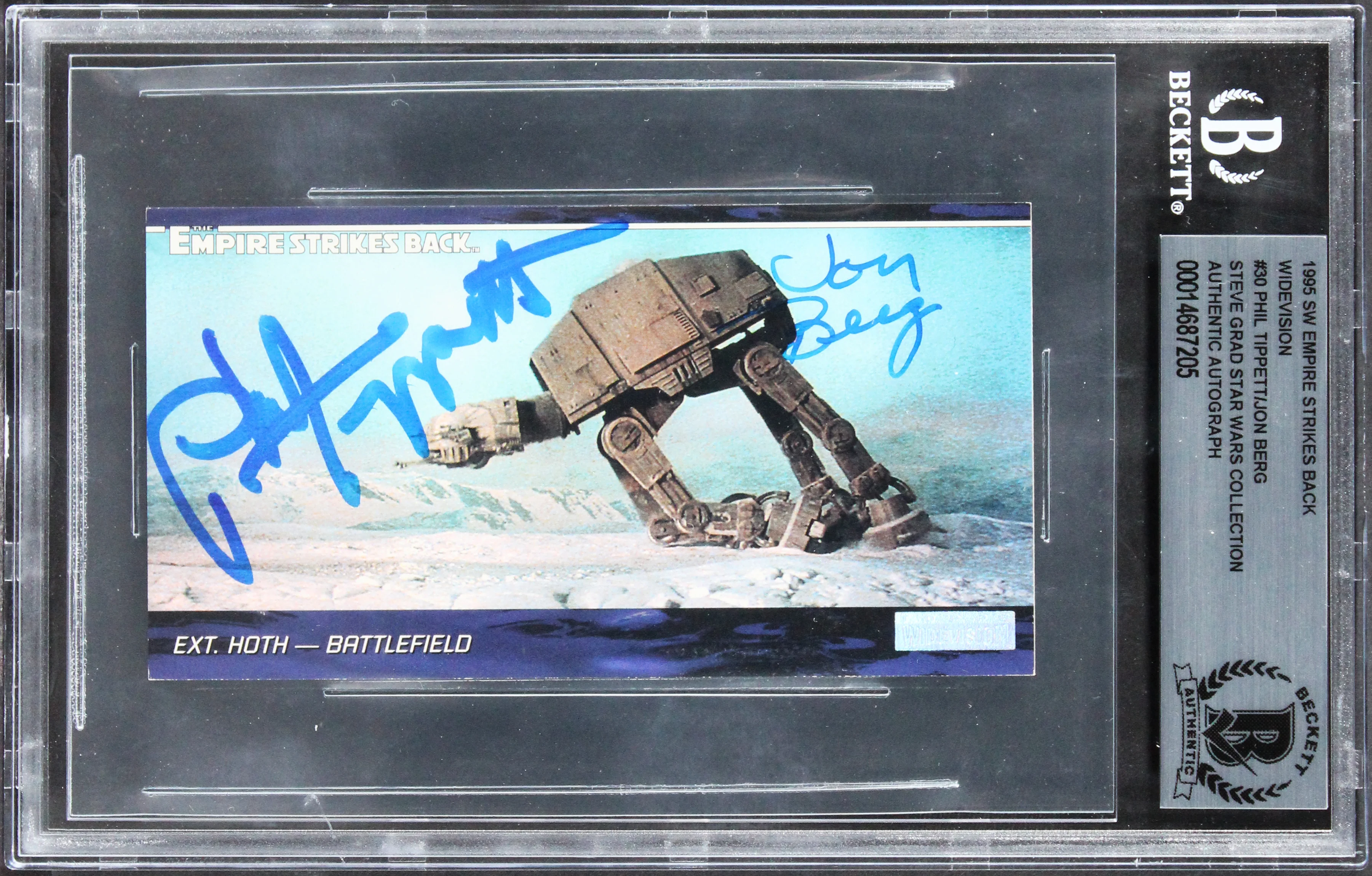 Phil Tippett, Jon Berg Star Wars Signed 1995 ESB Widevision #30 Card BAS Slabbed - Image 2