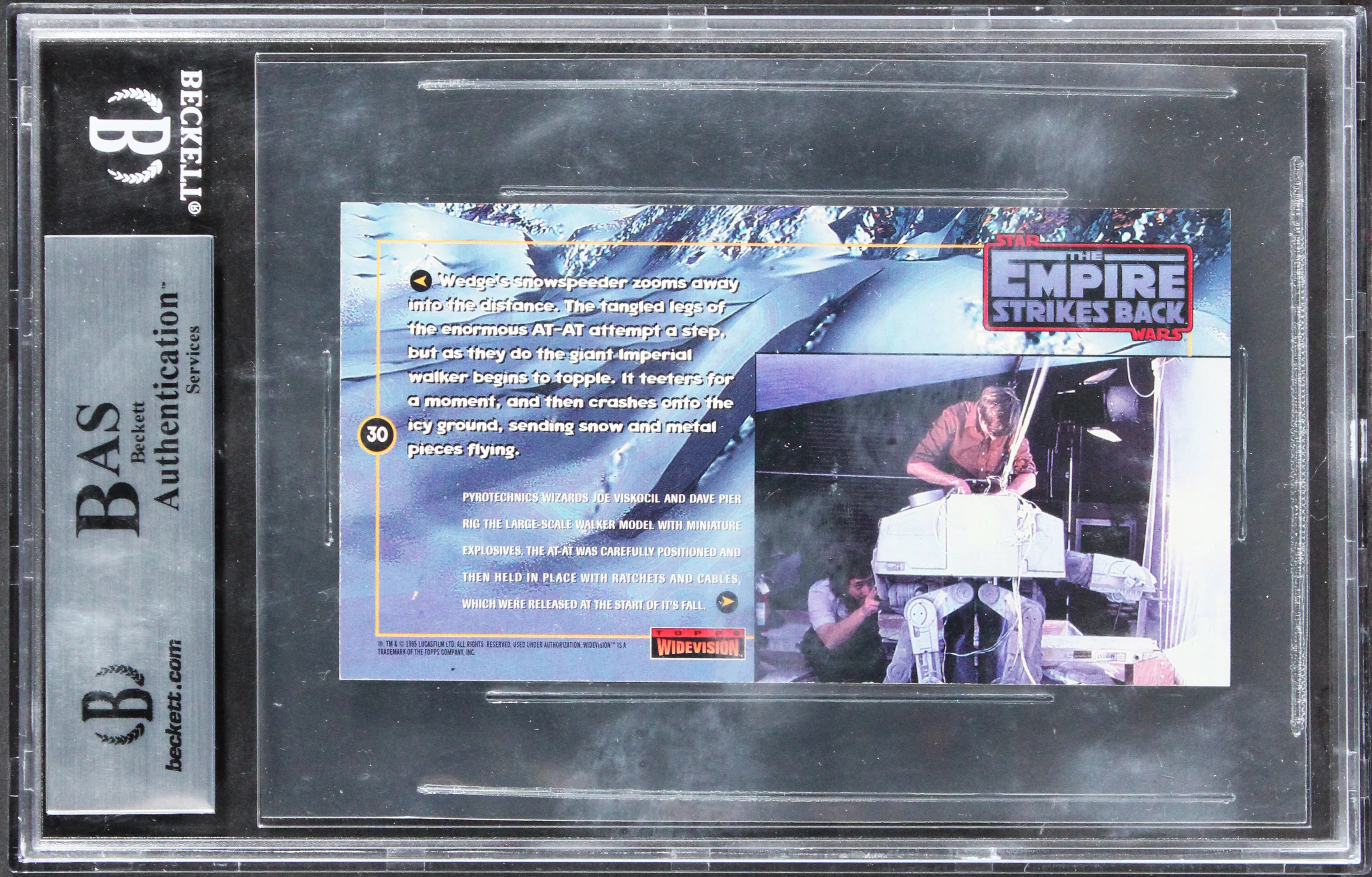 Phil Tippett, Jon Berg Star Wars Signed 1995 ESB Widevision #30 Card BAS Slabbed - Image 3