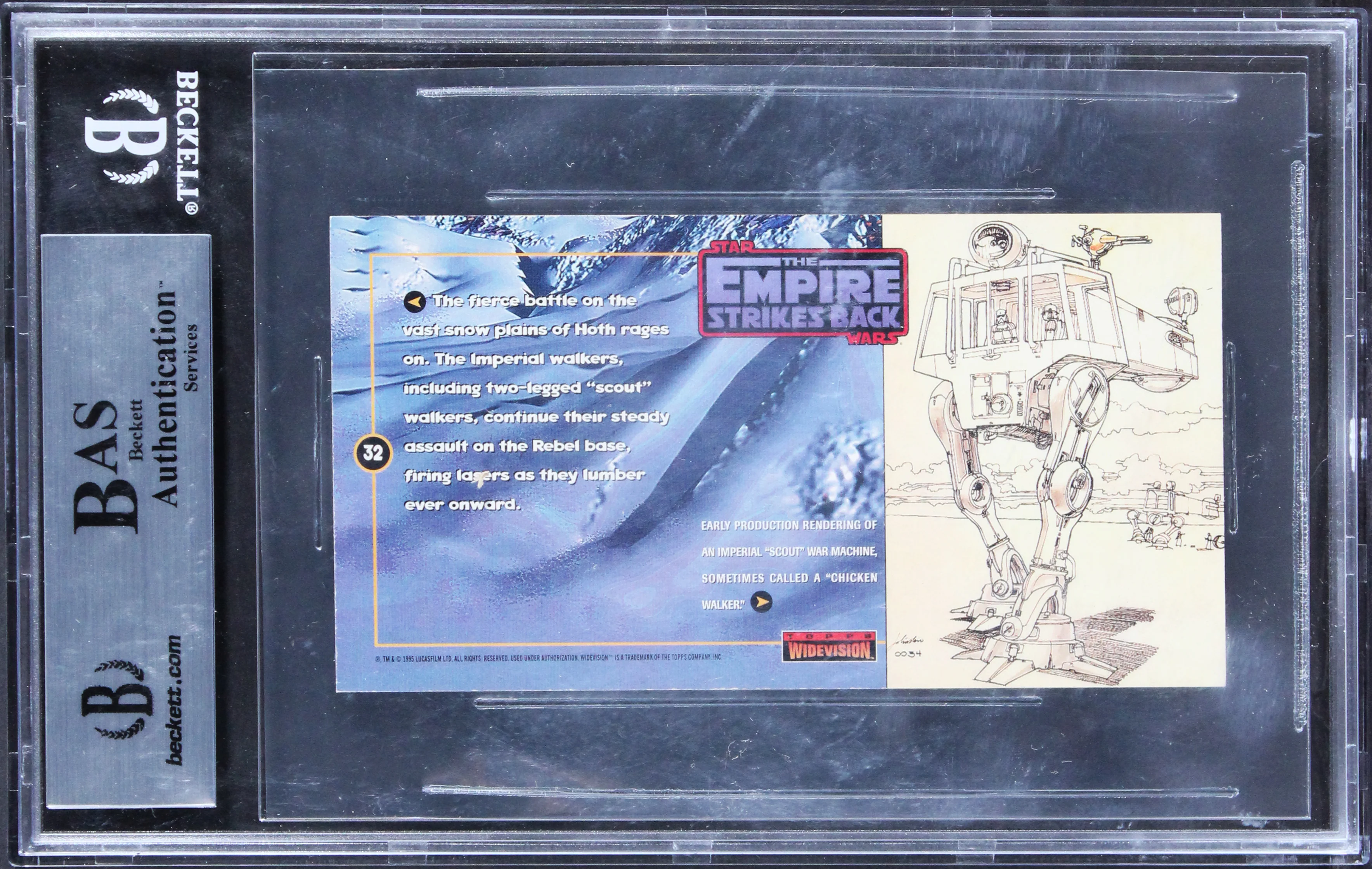 Phil Tippett, Jon Berg Star Wars Signed 1995 ESB Widevision #32 Card BAS Slabbed - Image 3