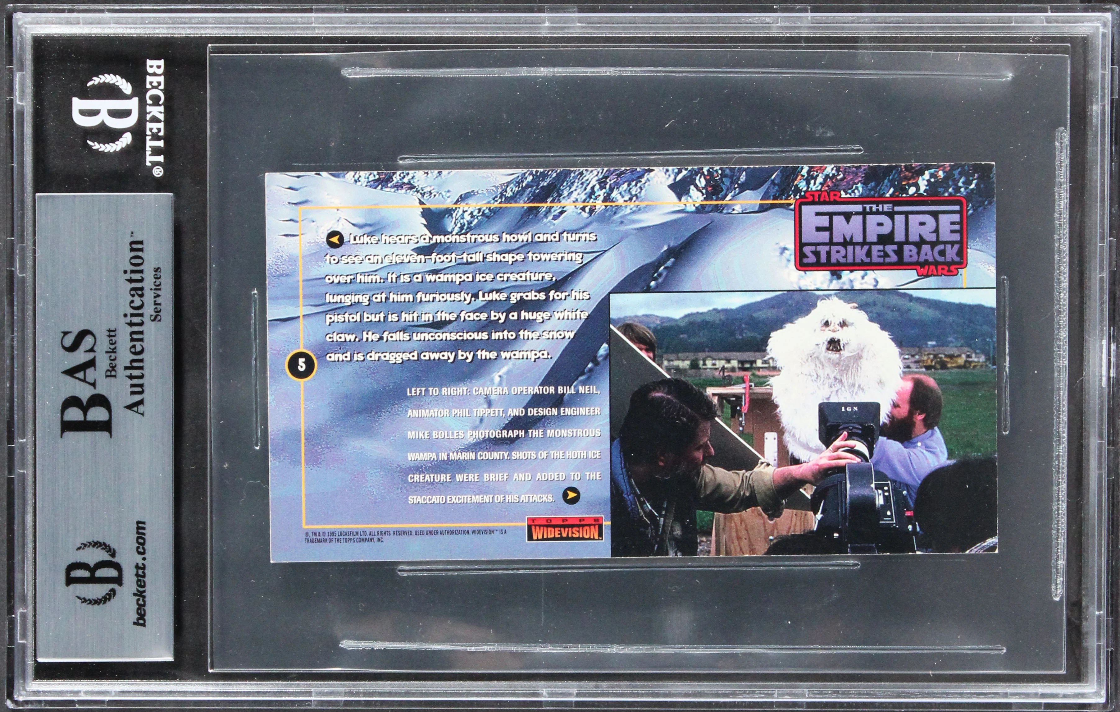 Phil Tippett, Jon Berg Star Wars Signed 1995 ESB Widevision #5 Card BAS Slabbed - Image 3
