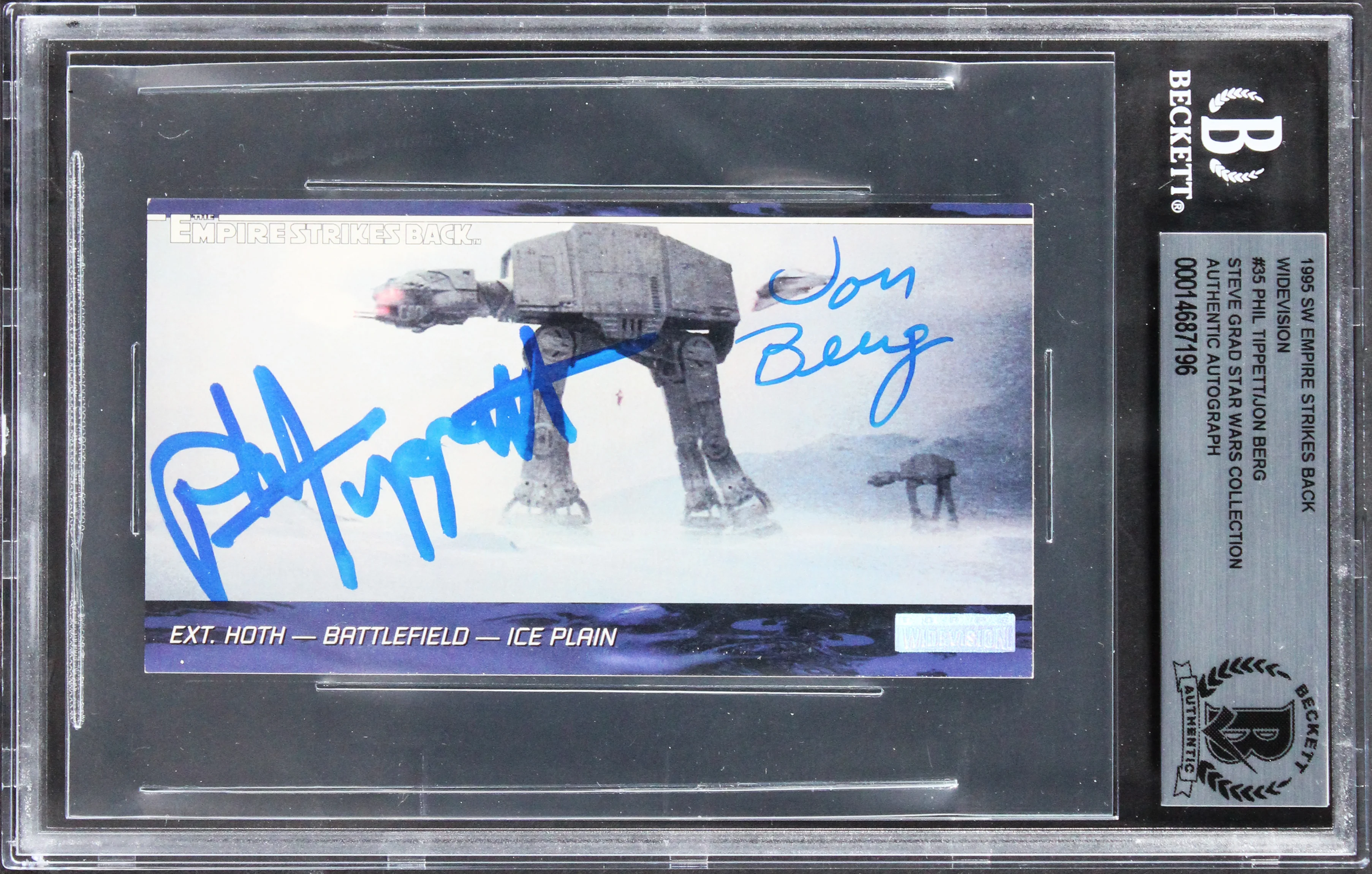 Phil Tippett, Jon Berg Star Wars Signed 1995 SW ESB Widevision #35 Card BAS Slab - Image 2