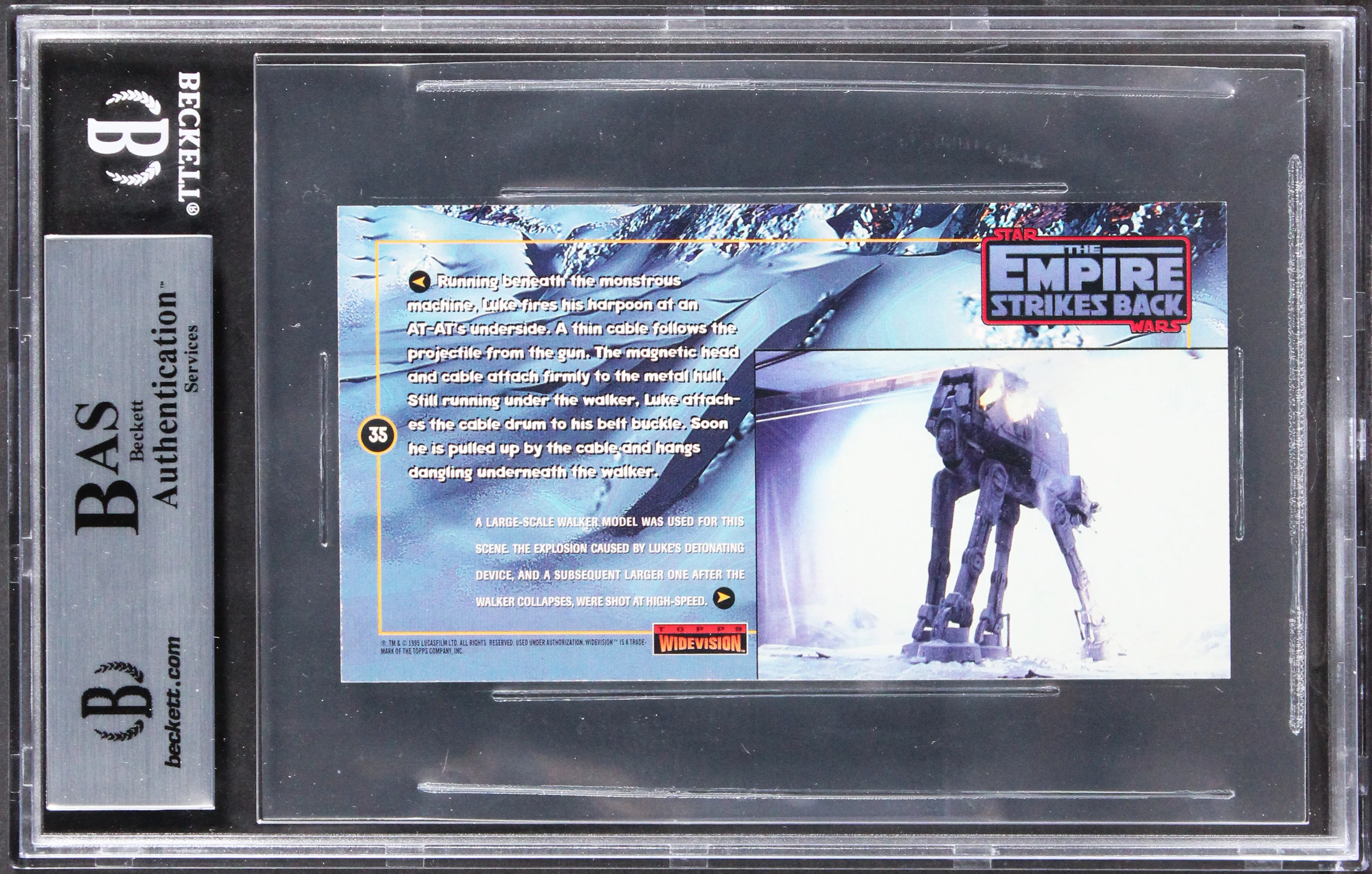 Phil Tippett, Jon Berg Star Wars Signed 1995 SW ESB Widevision #35 Card BAS Slab - Image 3