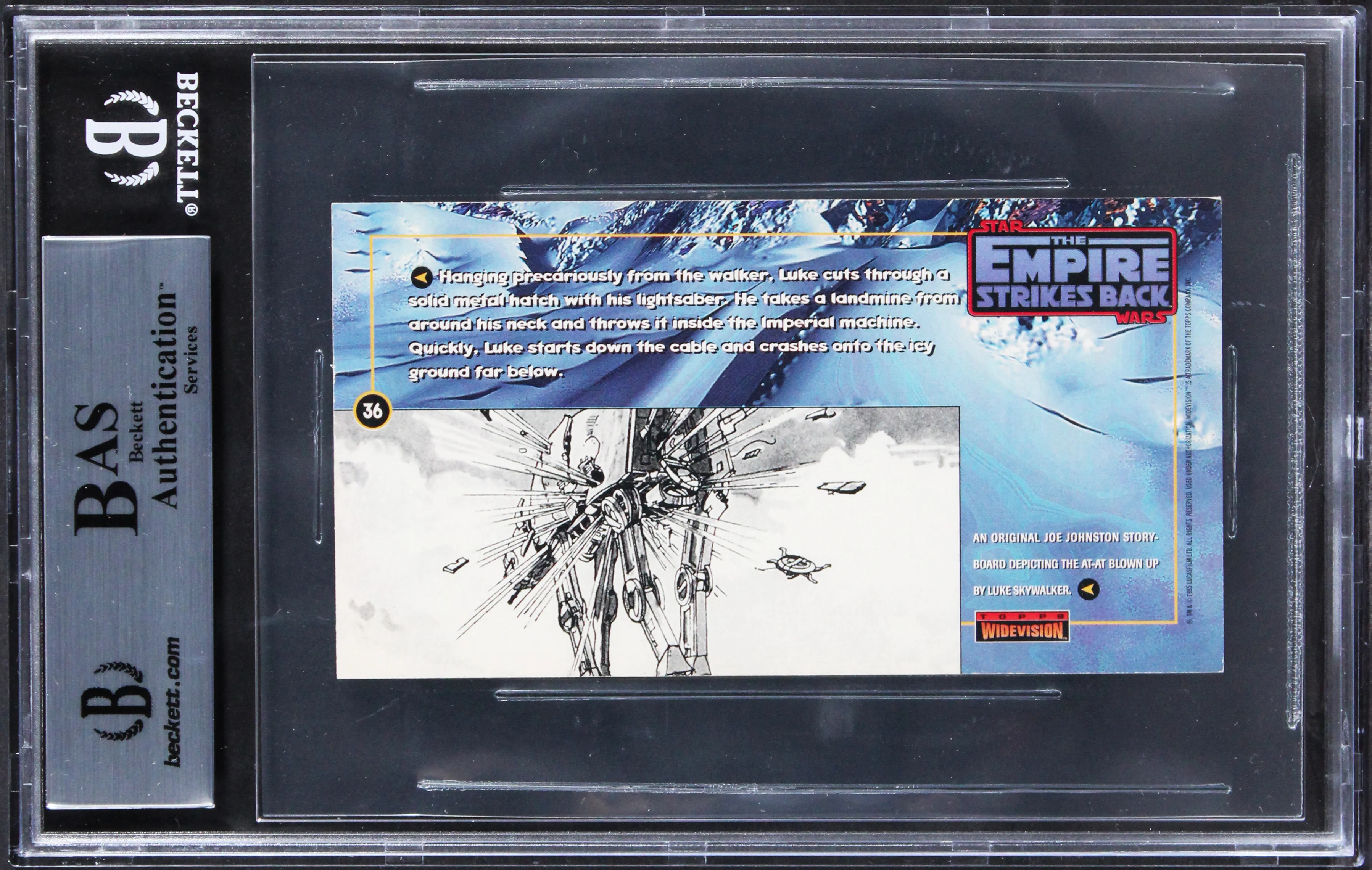 Phil Tippett, Jon Berg Star Wars Signed 1995 SW ESB Widevision #36 Card BAS Slab - Image 3