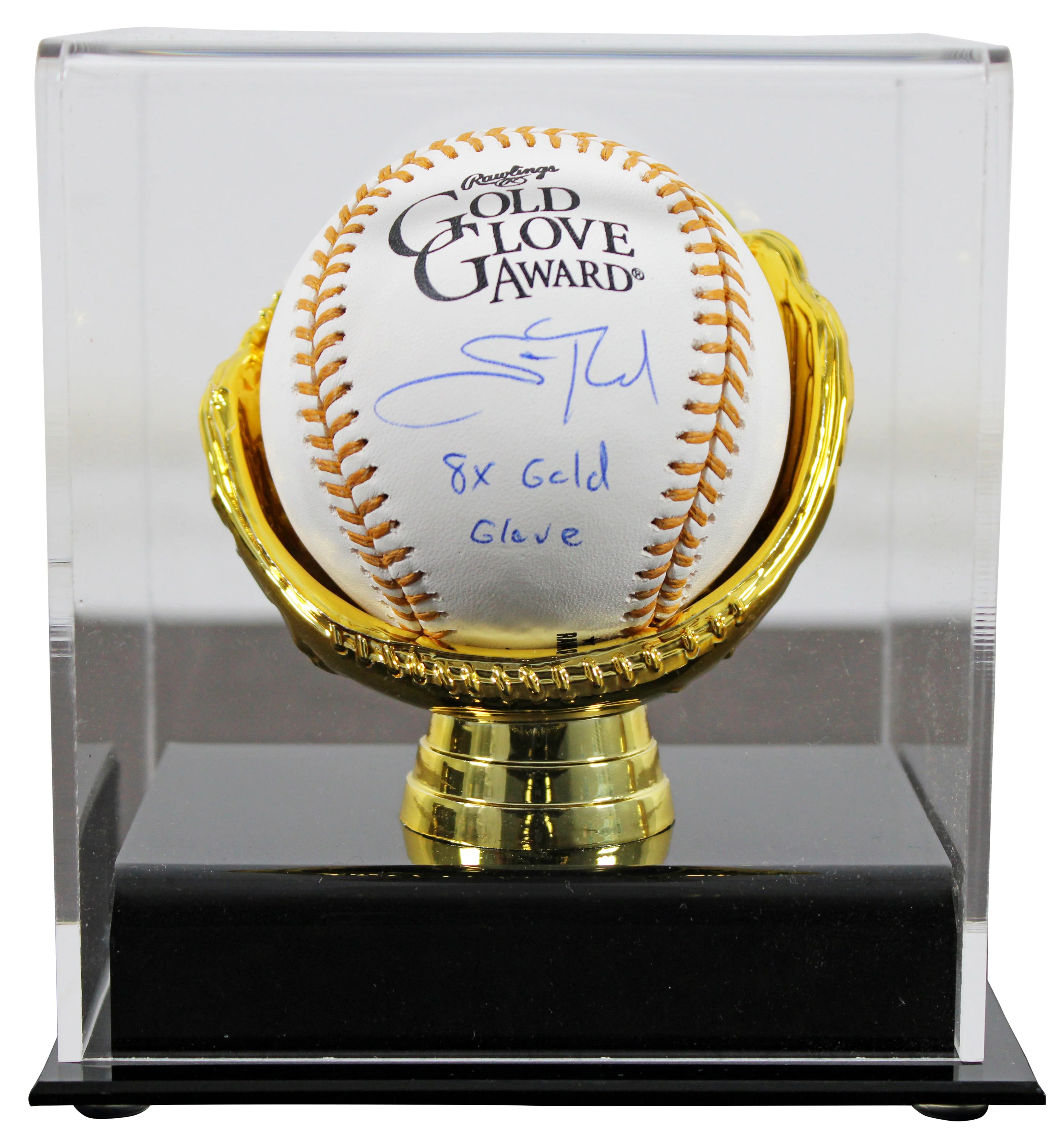 Phillies Scott Rolen "8x GG" Signed Gold Glove Logo Oml Baseball w/ Case BAS - Image 2