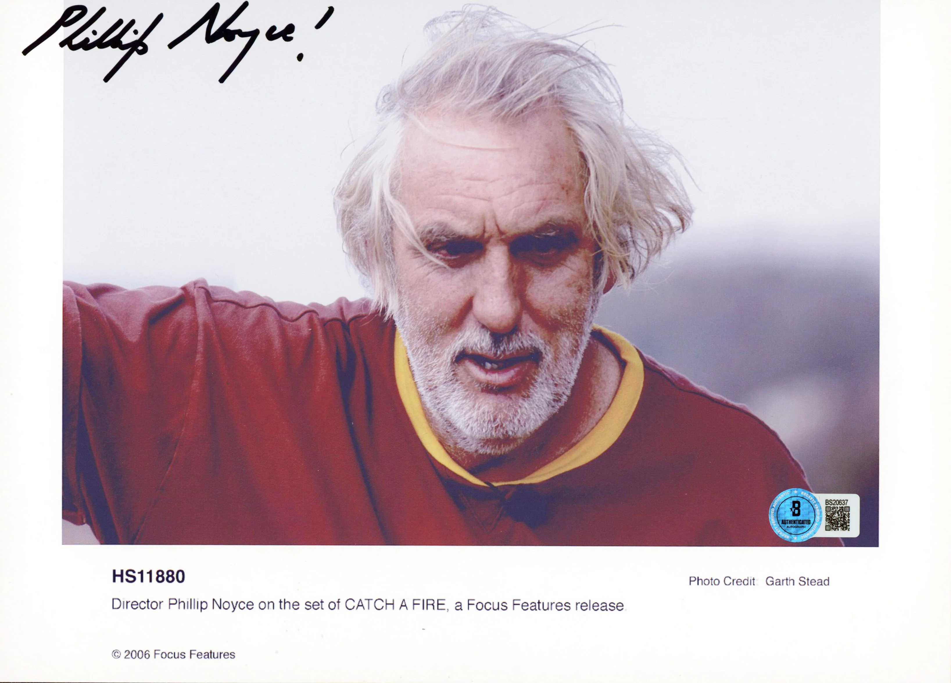 Phillip Noyce Catch A Fire Authentic Signed 8x11 Horizontal Photo BAS #BS20637 - Image 2