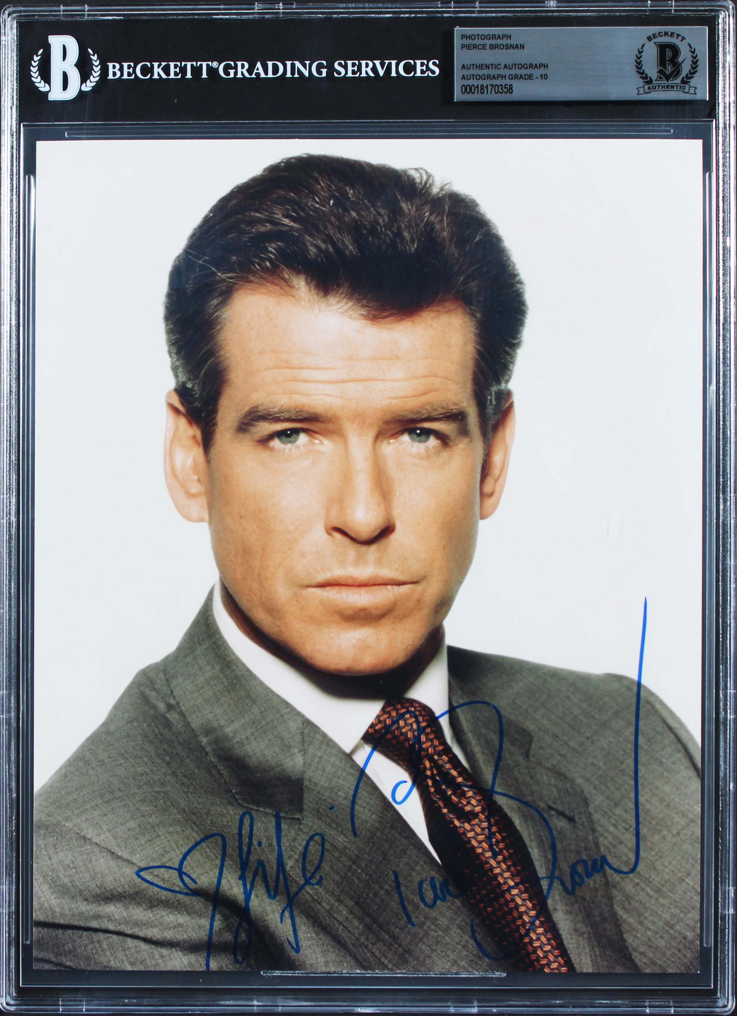 Pierce Brosnan James Bond Authentic Signed 8x10 Photo Auto 10! BAS Slabbed - Image 2