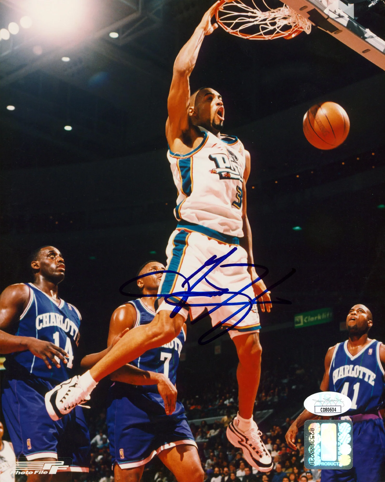 Pistons Grant Hill Authentic Signed 8x10 Vertical PhotoFile Photo JSA #CD80604 - Image 2
