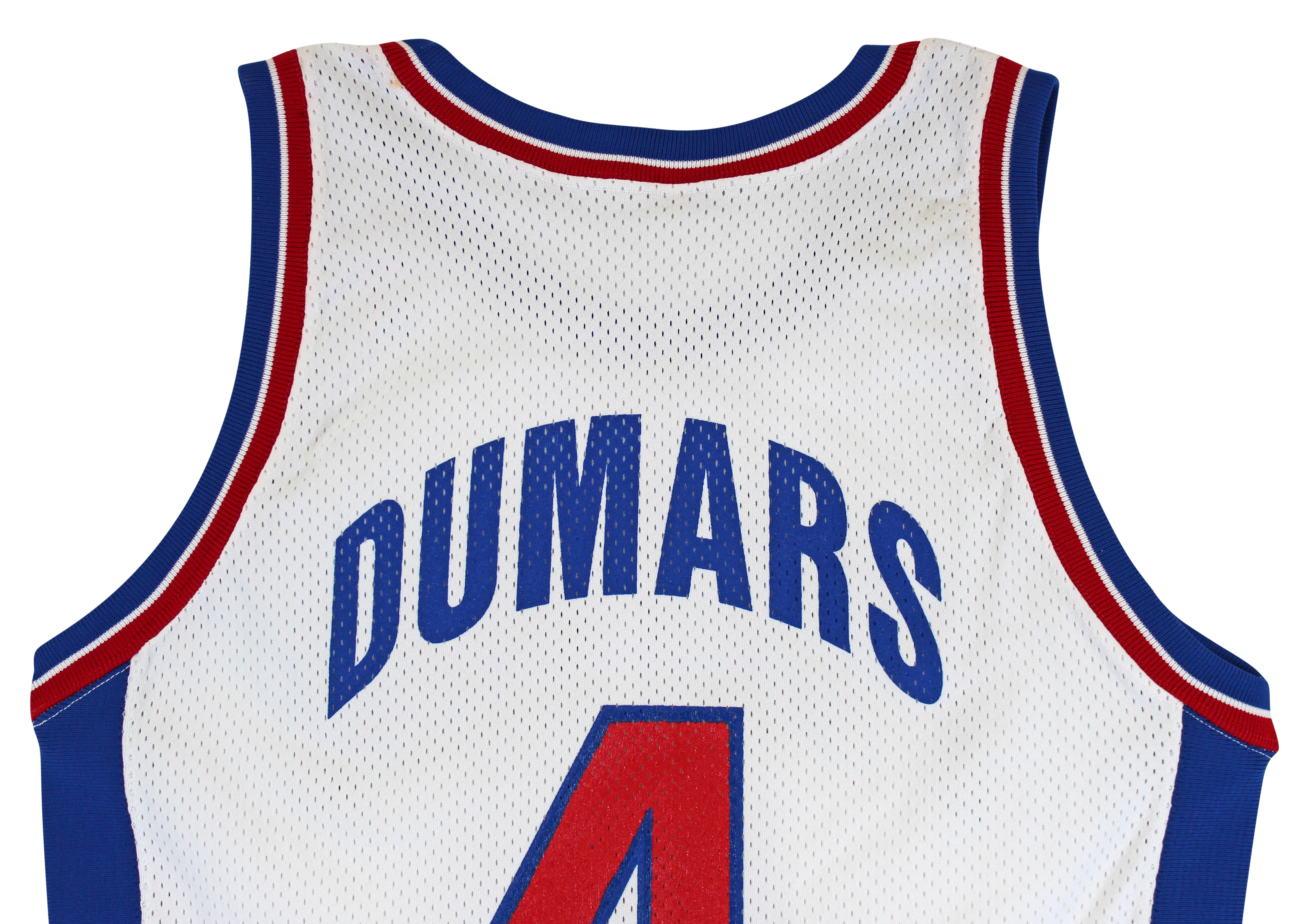 Pistons Joe Dumars Signed 1993-94 Game Issued / Worn White Jersey BAS #AA03173 - Image 7