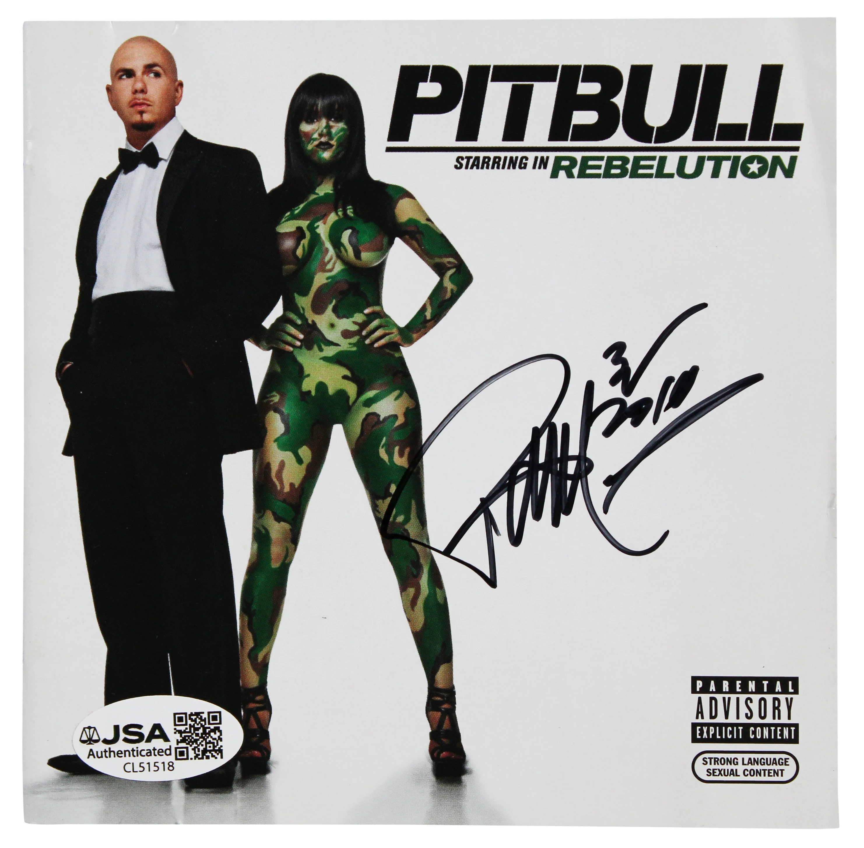 Pitbull Signed Pitbull Starring in Rebelution CD Booklet w/ Disc JSA #CL51518 - Image 3