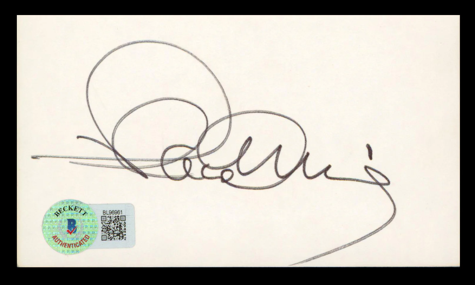 Placido Domingo The Three Tenors Authentic Signed 3x5 Index Card BAS #BL96961 - Image 2
