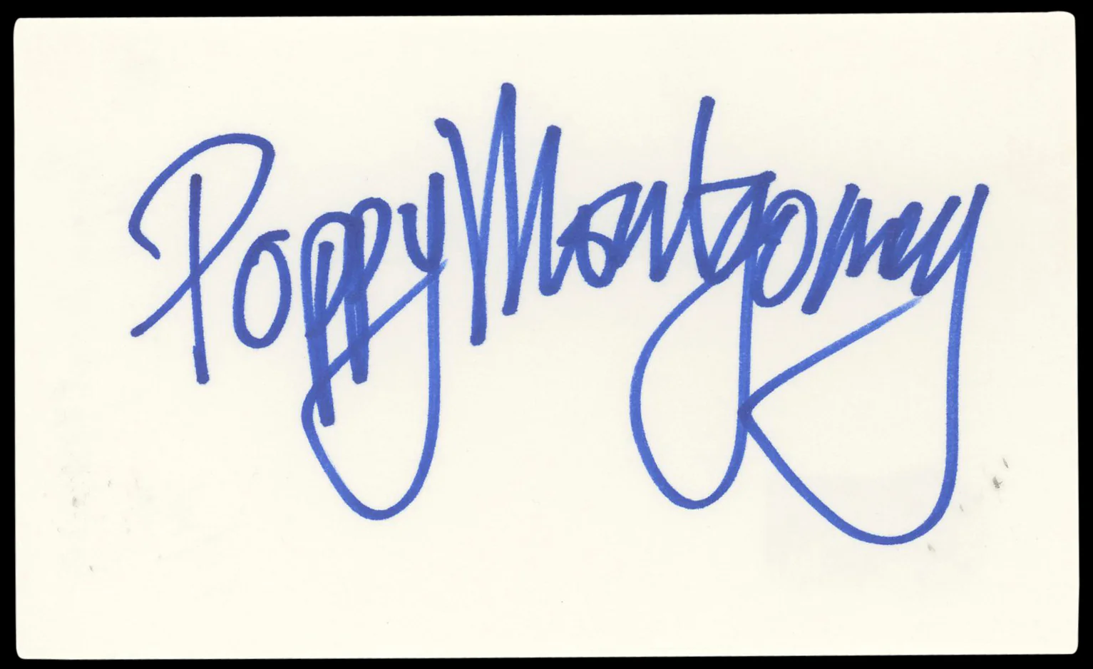 Poppy Montgomery Without a Trace Authentic Signed 3x5 Index Card BAS #BN89117 - Image 2