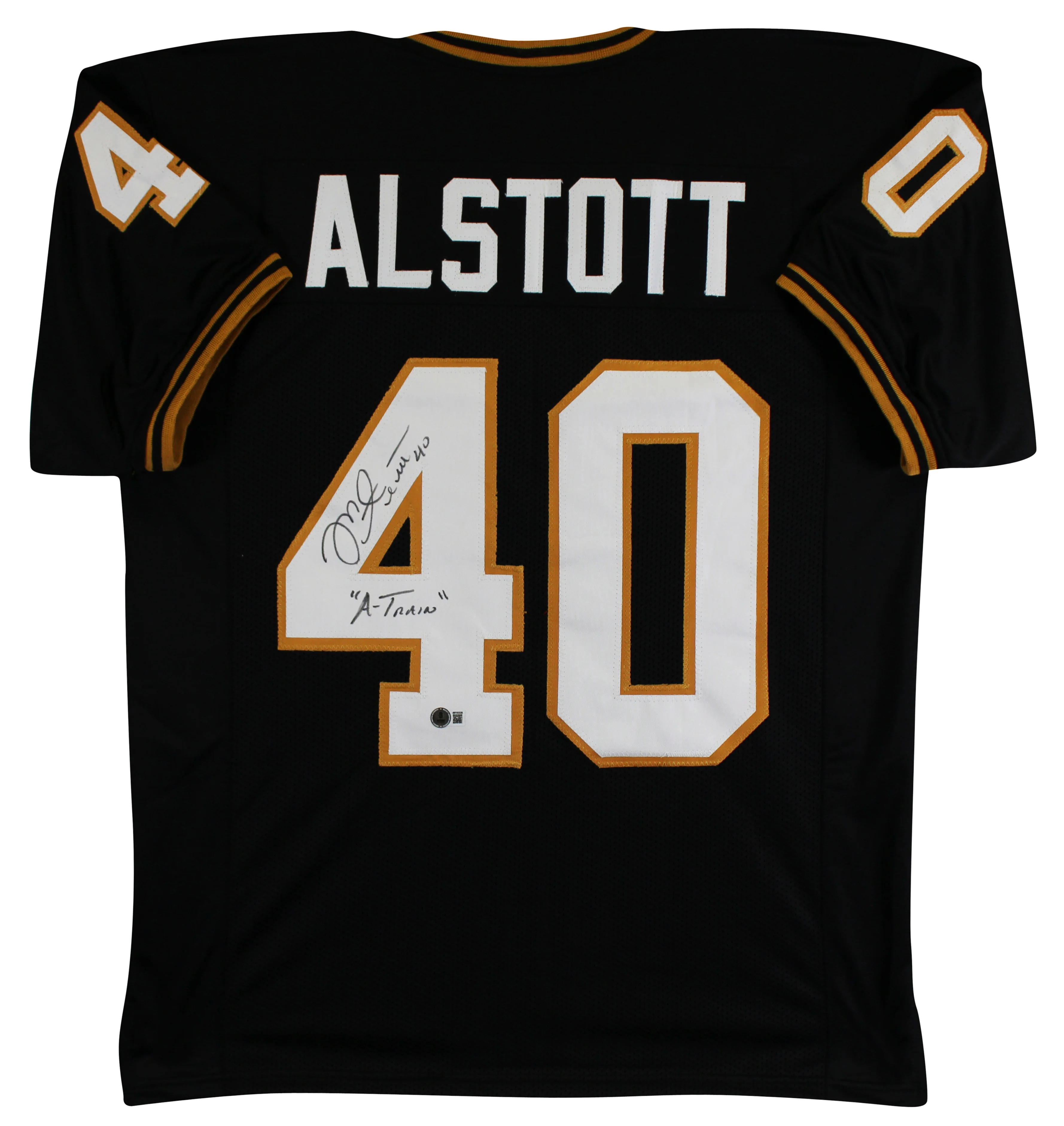 Purdue Mike Alstott "A-Train" Signed Black Pro Style Jersey BAS Witnessed - Image 2