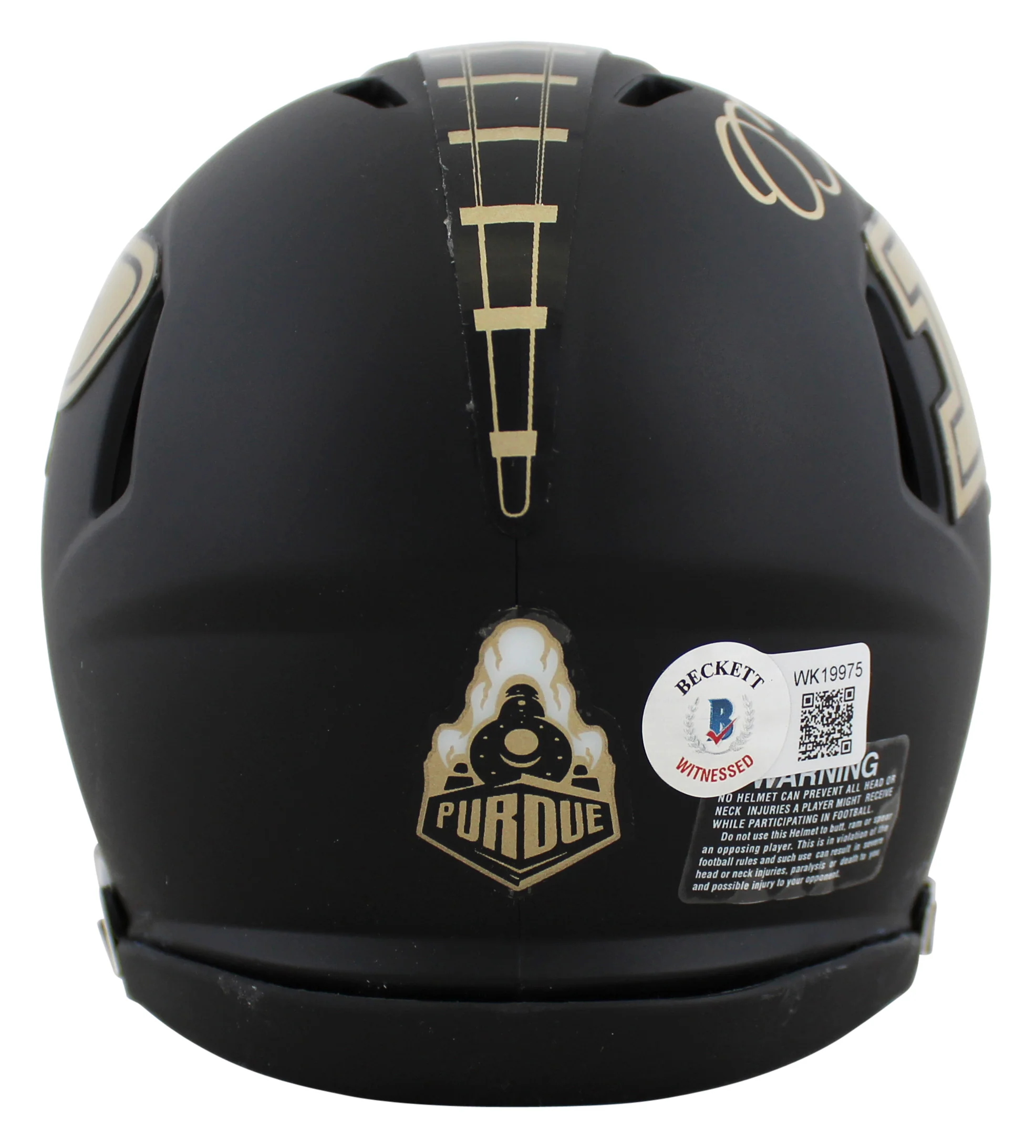 Purdue Mike Alstott Authentic Signed Black Speed Mini Helmet BAS Witnessed - Image 3