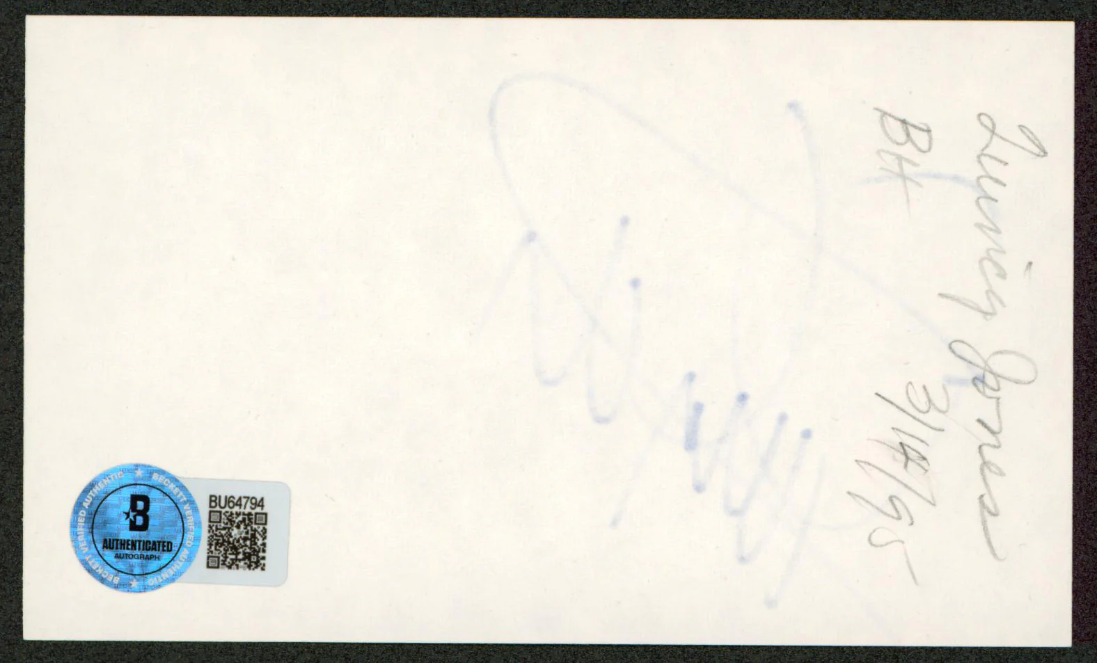 Quincy Jones Fresh Prince of Bel-Air Authentic Signed 3x5 Index Card BAS - Image 3