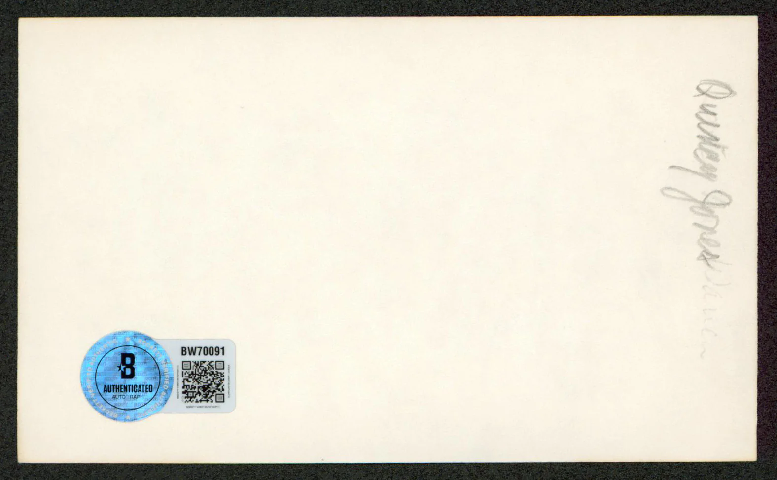 Quincy Jones The Color Purple Authentic Signed 3x5 Index Card Autographed BAS 2 - Image 3