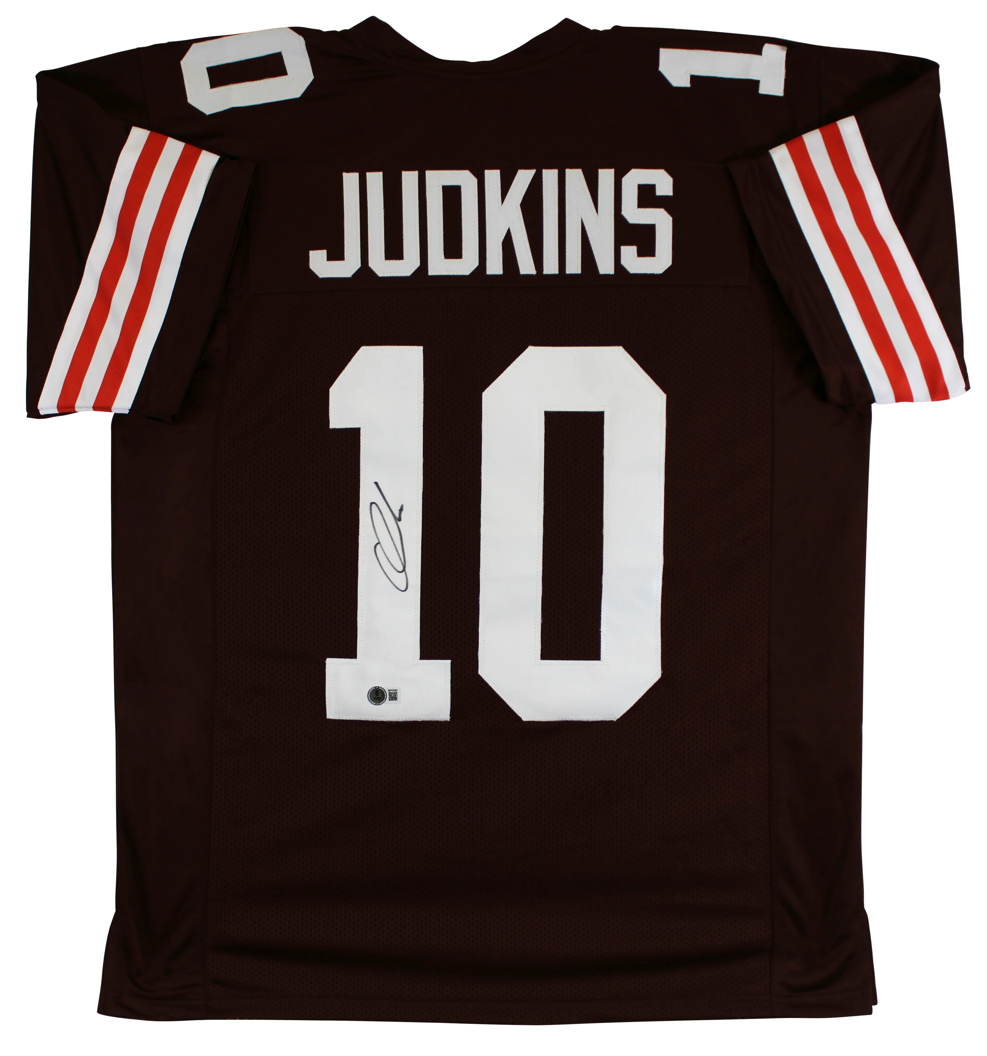 Quinshon Judkins Authentic Signed Brown Pro Style Jersey BAS Witnessed - Image 2