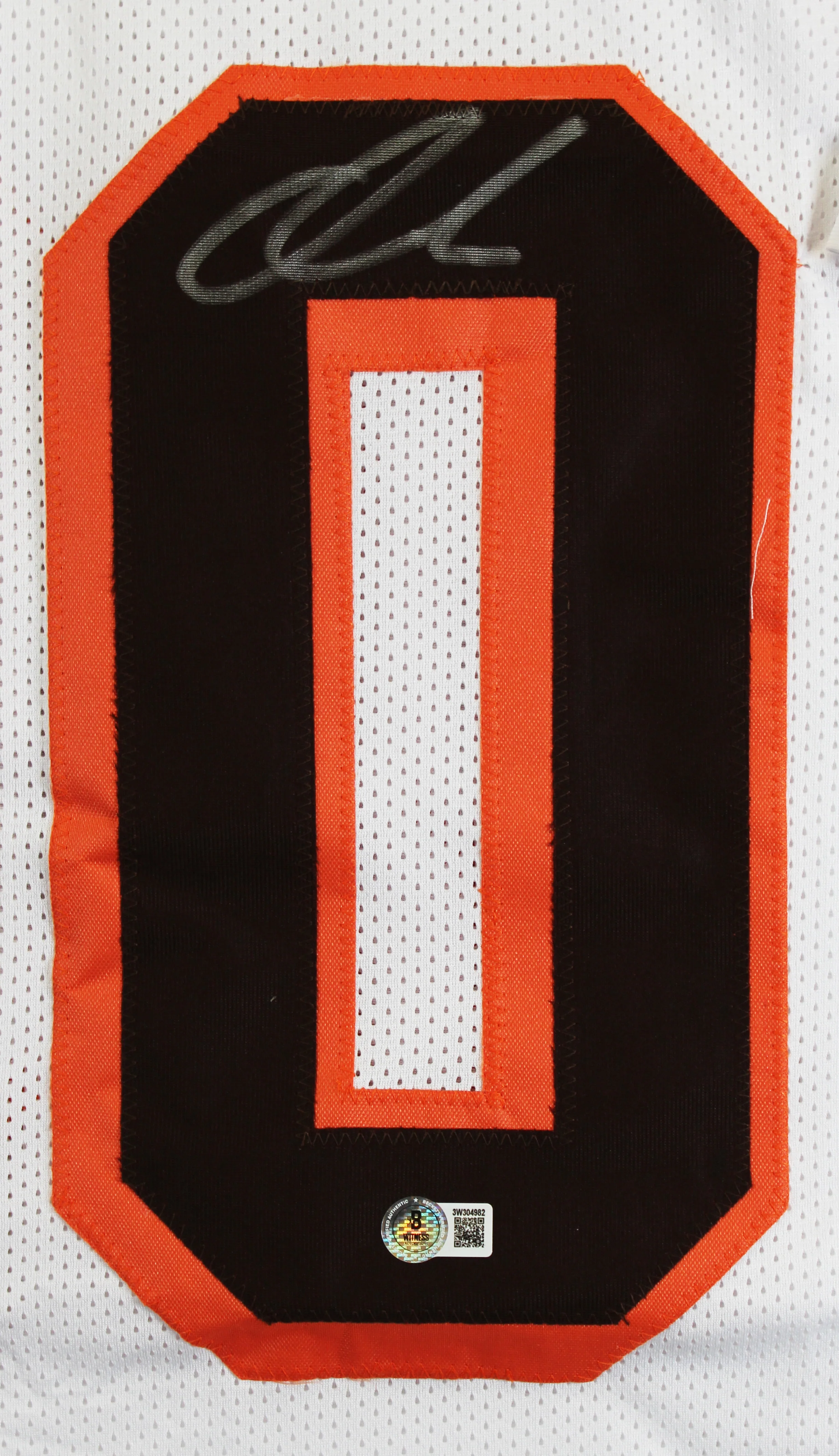 Quinshon Judkins Authentic Signed White Pro Style Framed Jersey BAS Witnessed - Image 3