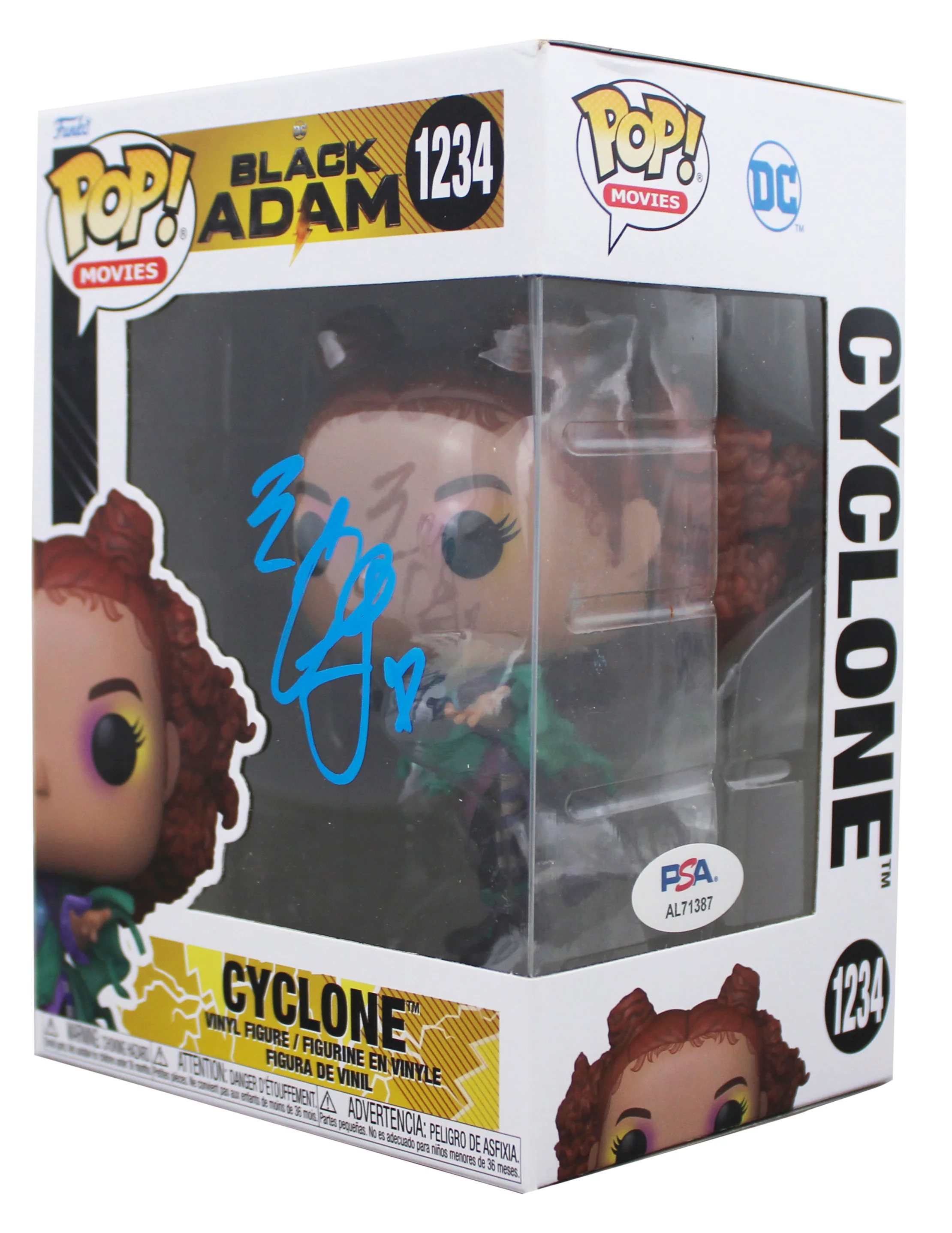 Quintessa Swindell Black Adam Signed Cyclone #1234 Funko Pop Figure PSA #AL71387 - Image 3