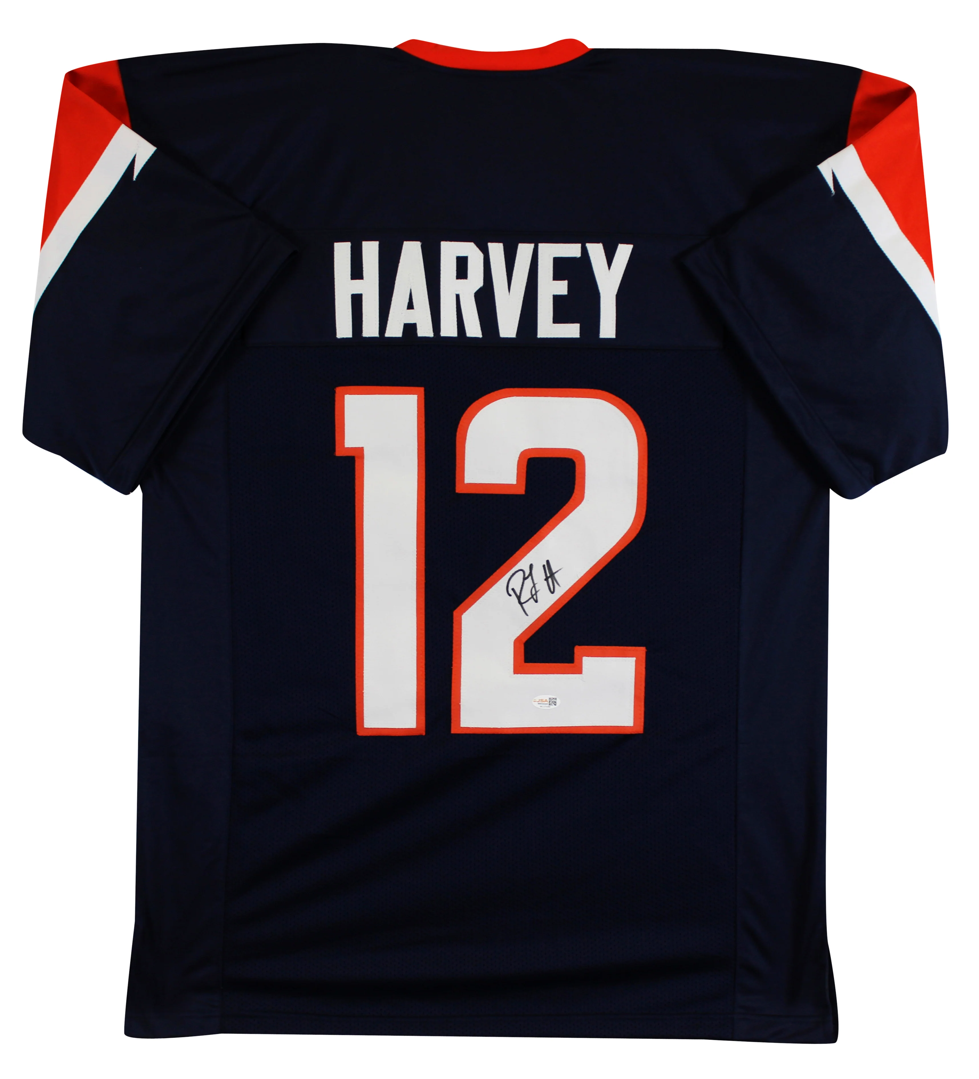 R.J. Harvey Authentic Signed Navy Pro Style Jersey Autographed JSA Witness - Image 2