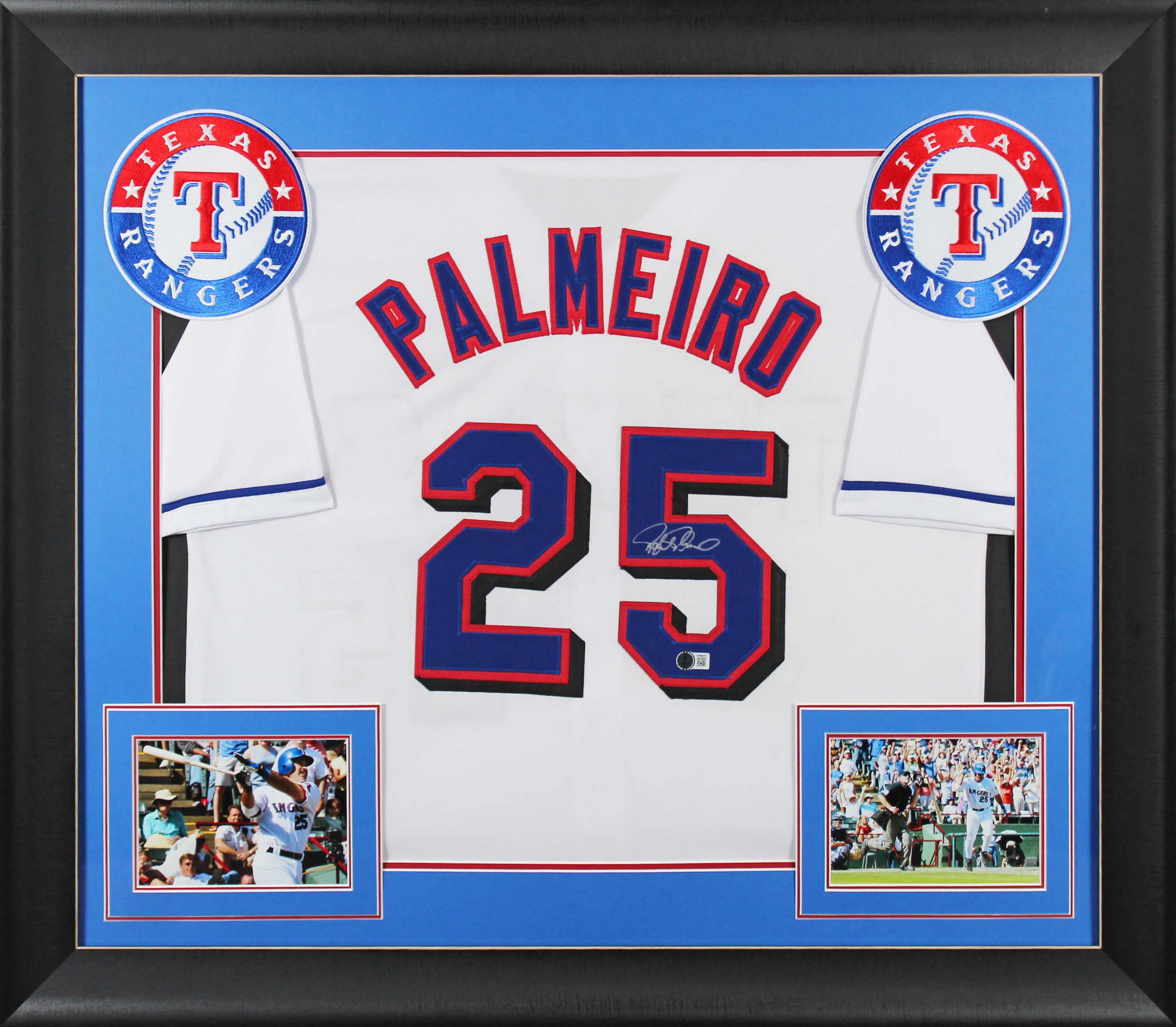 Rafael Palmeiro Authentic Signed White Pro Style Framed Jersey BAS Witnessed - Image 2