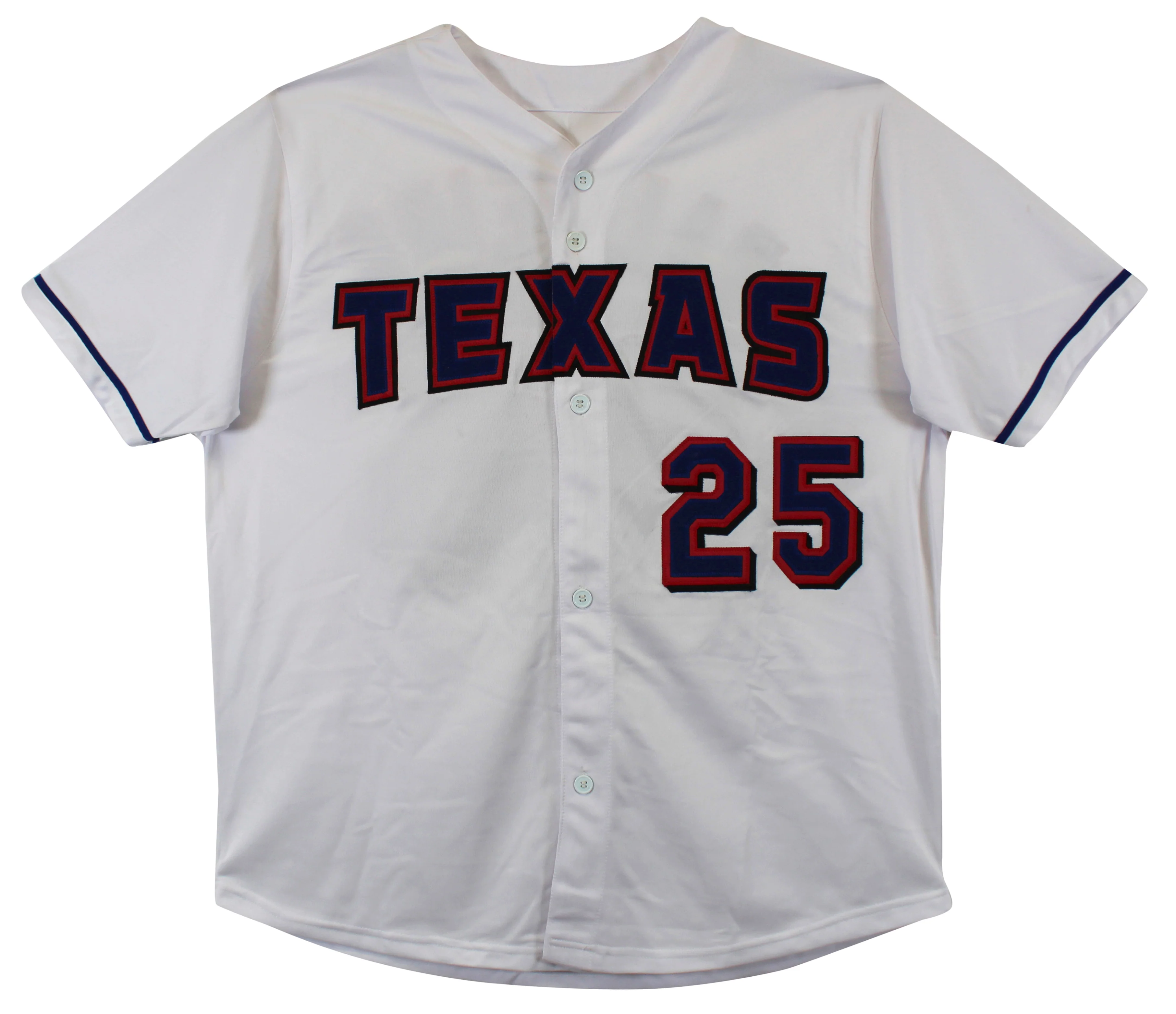 Rafael Palmeiro Authentic Signed White Pro Style Jersey BAS Witnessed - Image 4