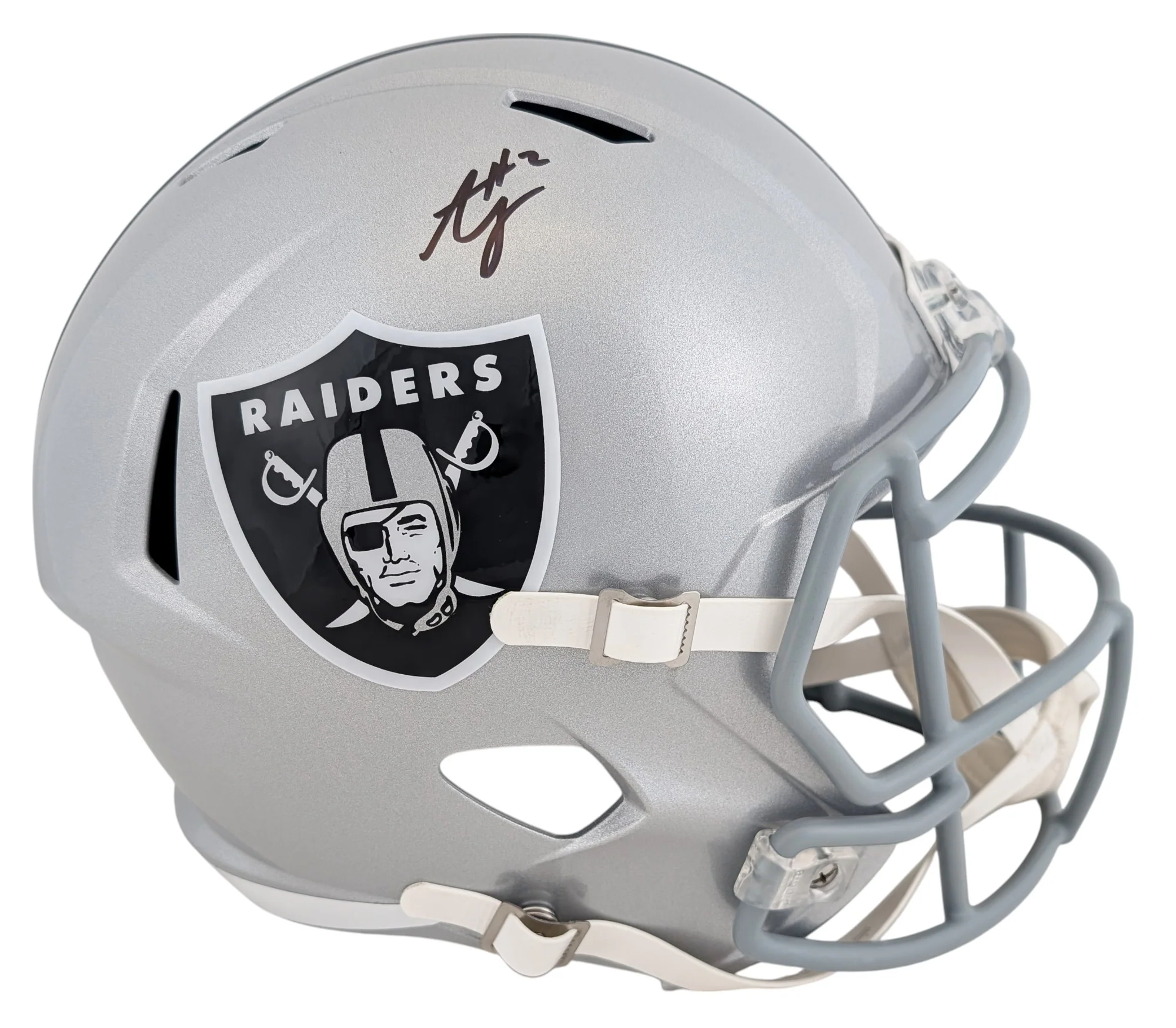 Raiders Ashton Jeanty Authentic Signed Full Size Speed Rep Helmet BAS Witnessed - Image 2