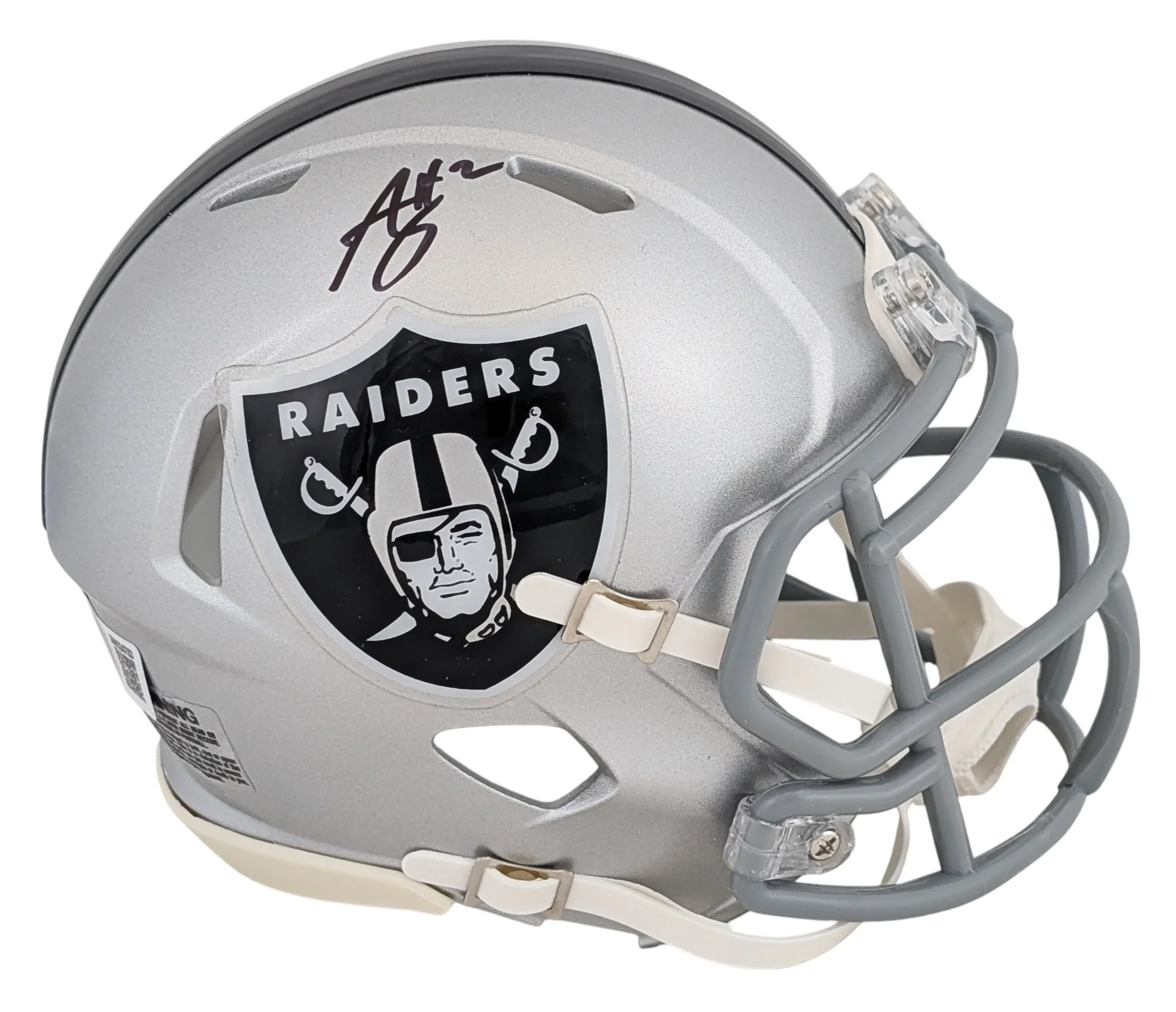 Raiders Ashton Jeanty Authentic Signed Speed Mini Helmet BAS Witnessed - Image 2