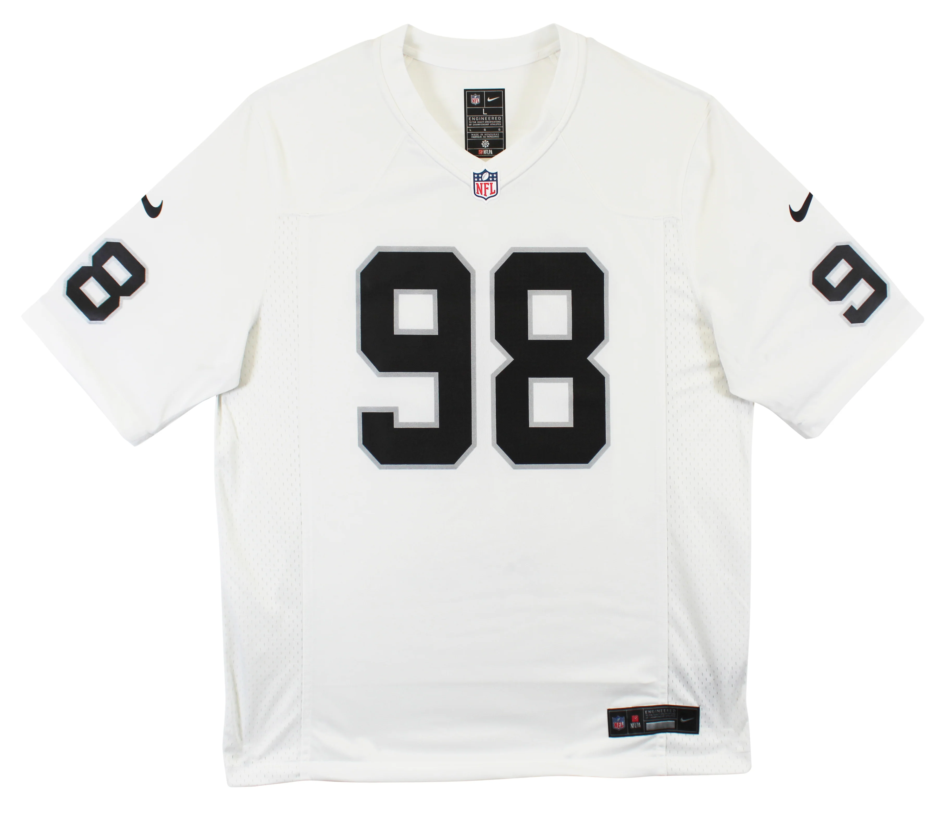 Raiders Maxx Crosby Authentic Signed White Nike Game Jersey Autographed Fanatics - Image 5