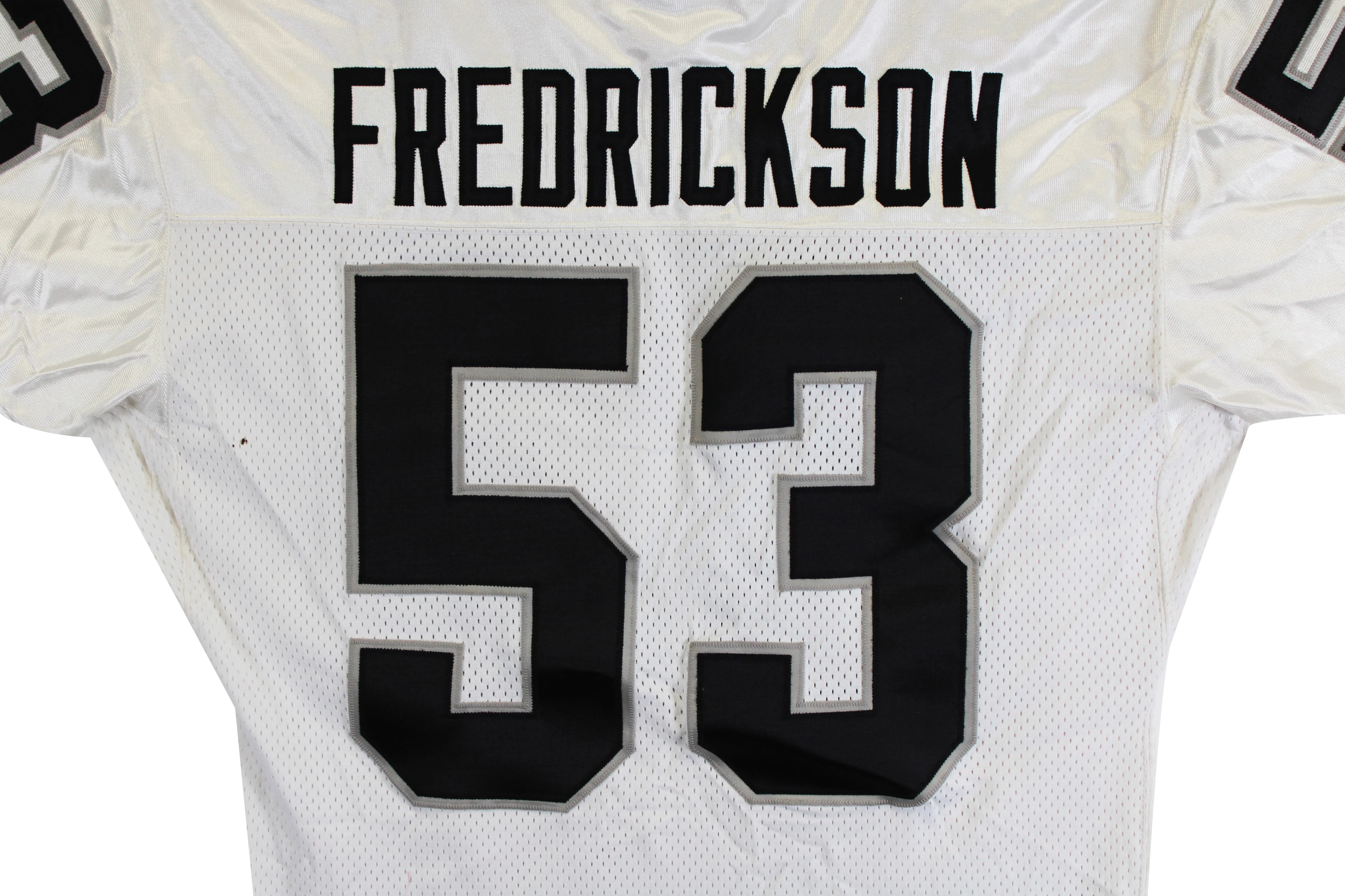 Raiders Rob Fredrickson Authentic White Starter Size 44 Jersey - Image 4