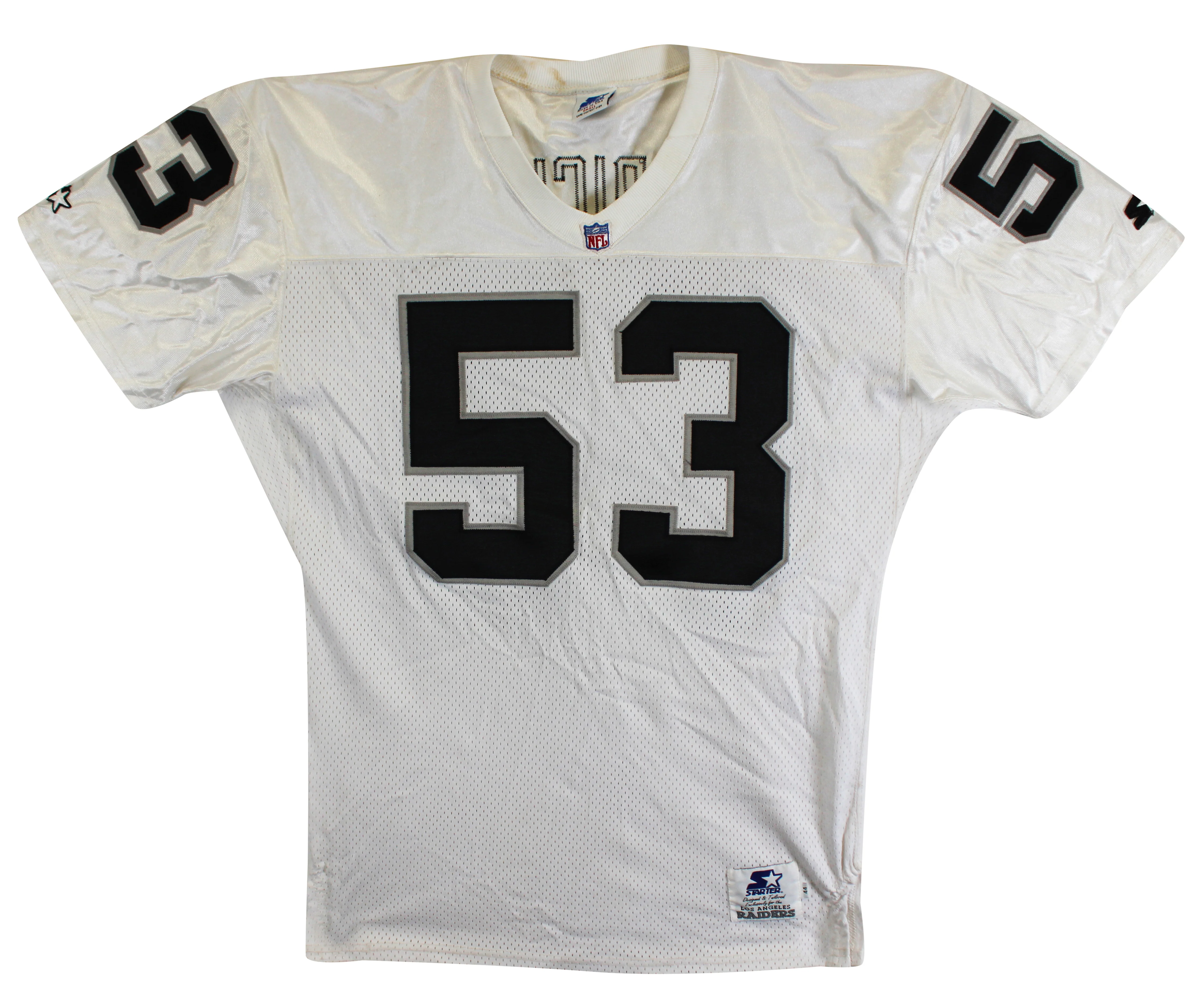 Raiders Rob Fredrickson Authentic White Starter Size 44 Jersey - Image 5
