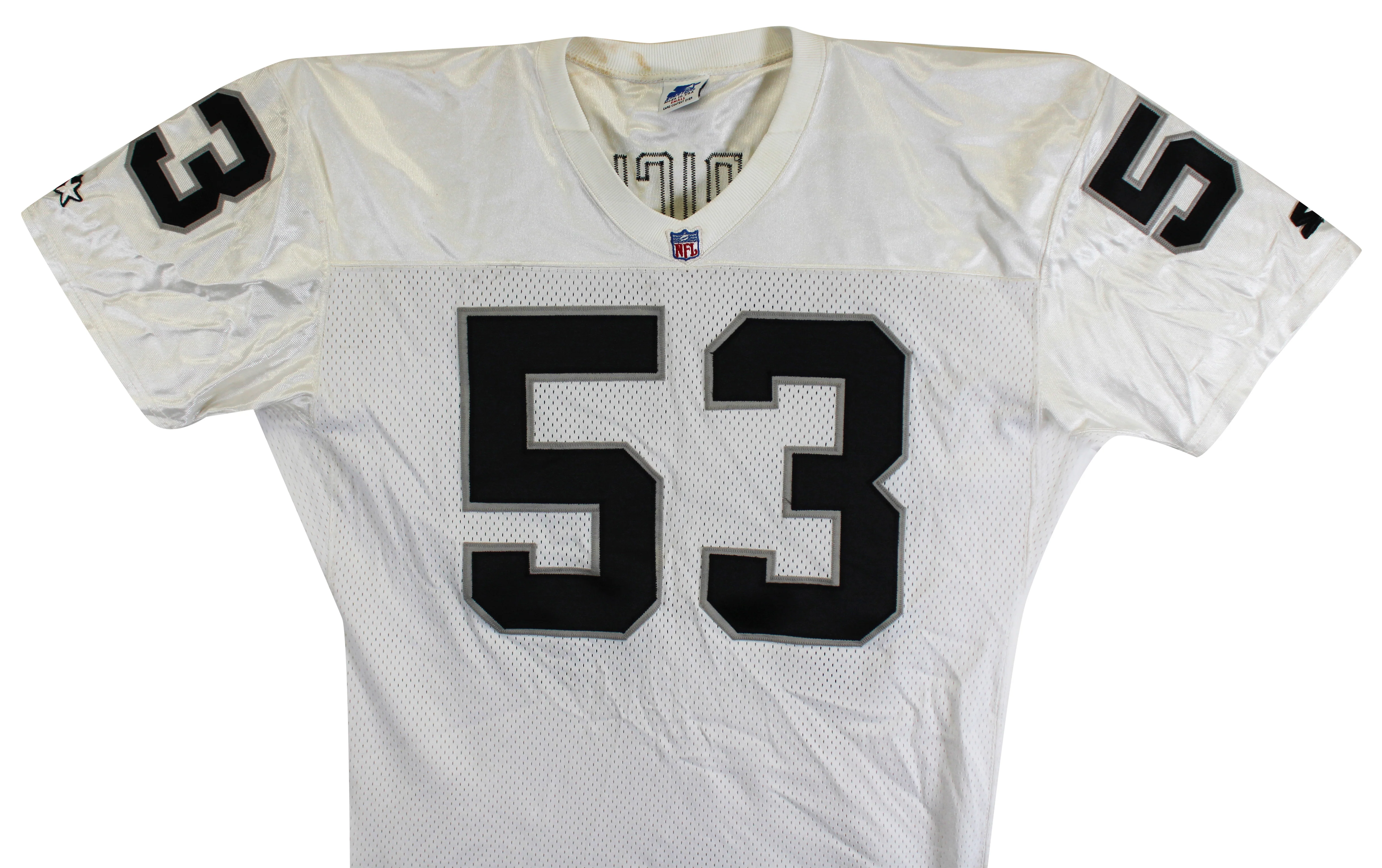 Raiders Rob Fredrickson Authentic White Starter Size 44 Jersey - Image 6