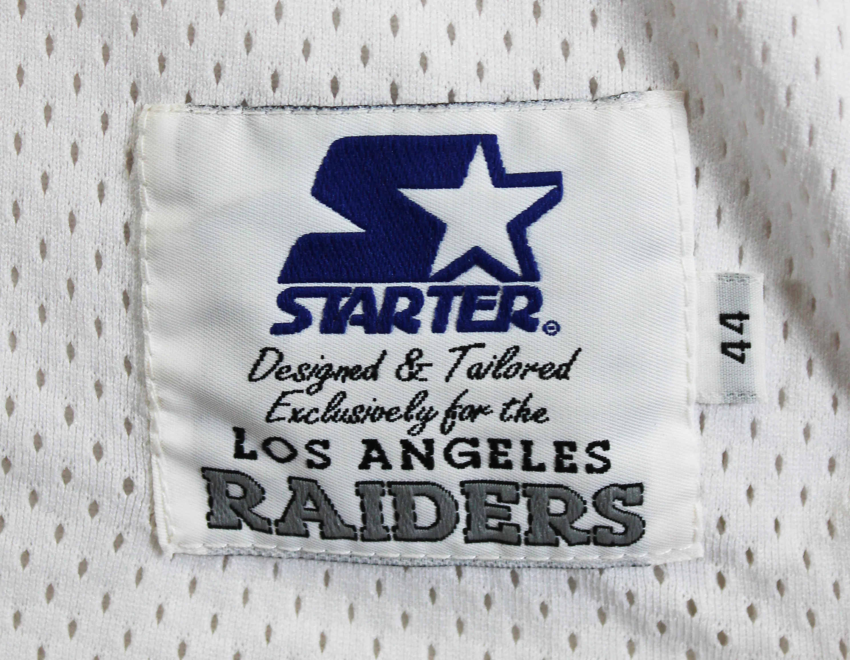 Raiders Rob Fredrickson Authentic White Starter Size 44 Jersey - Image 7